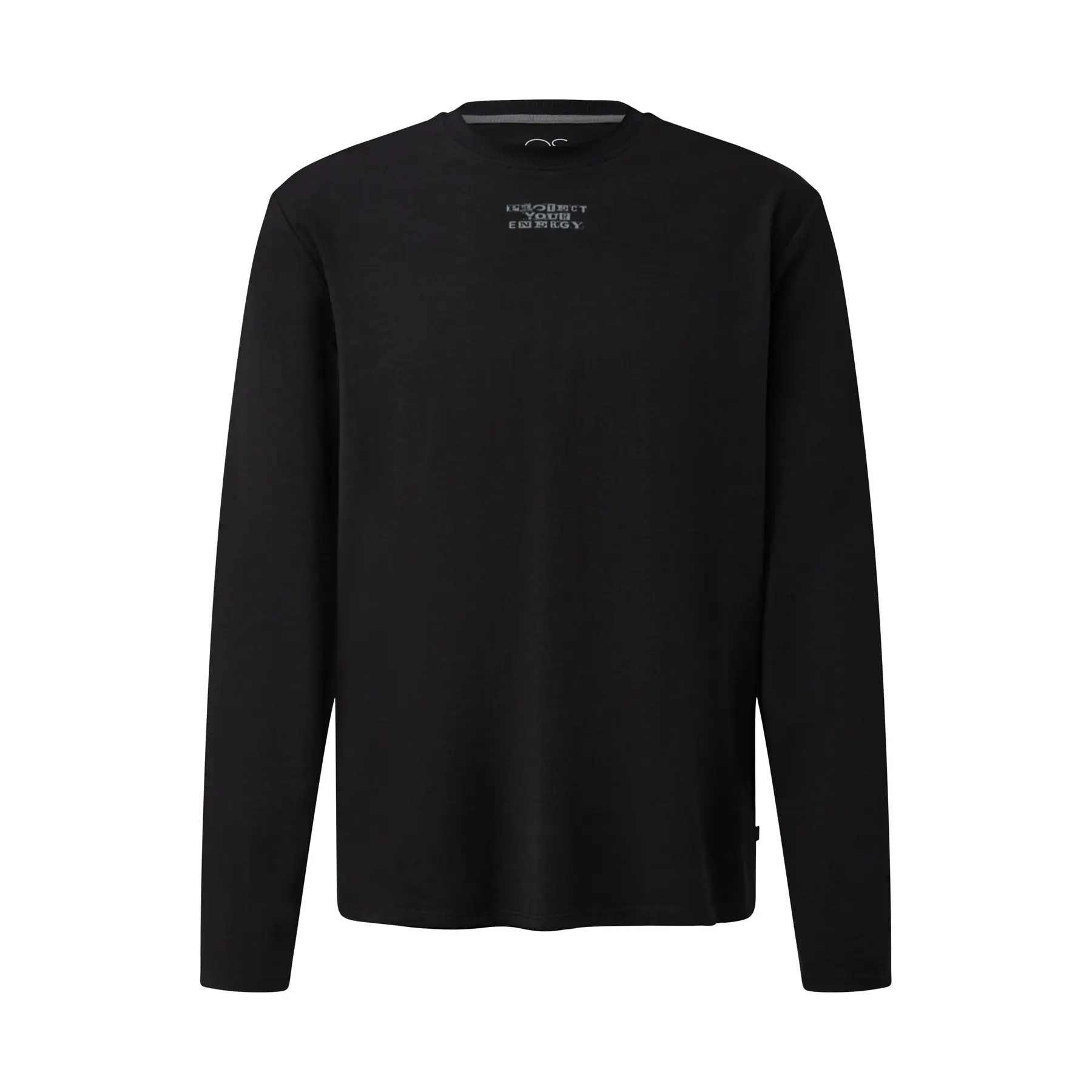 T-shirt a maniche lunghe con piccolo stampato davanti QS