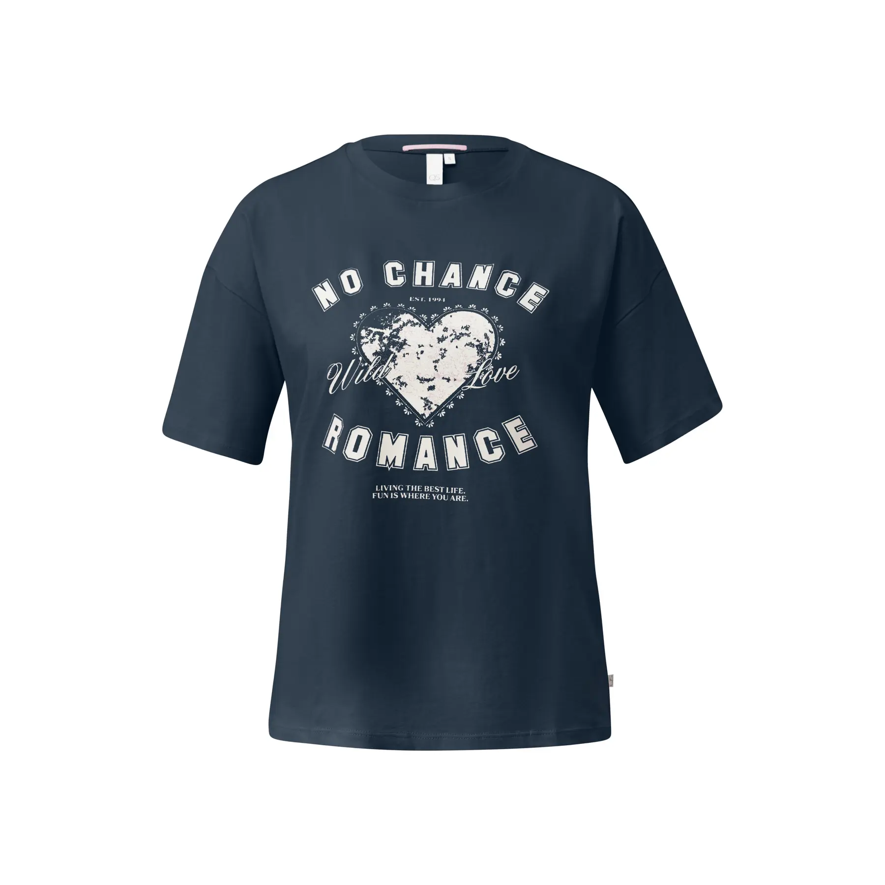 T-shirt in cotone con stampa davanti donna QS