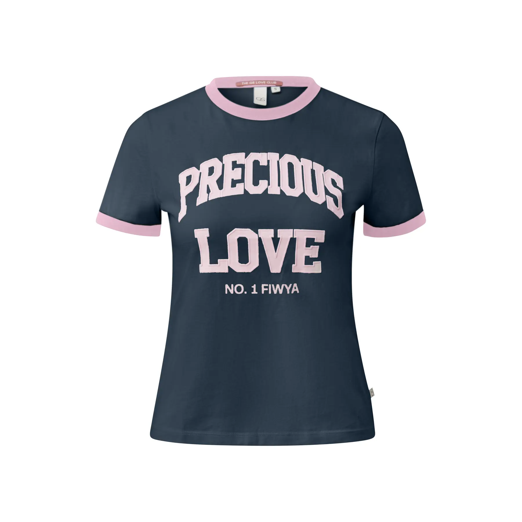 T-Shirt mit kontrastierenden Paspeln für Frauen QS