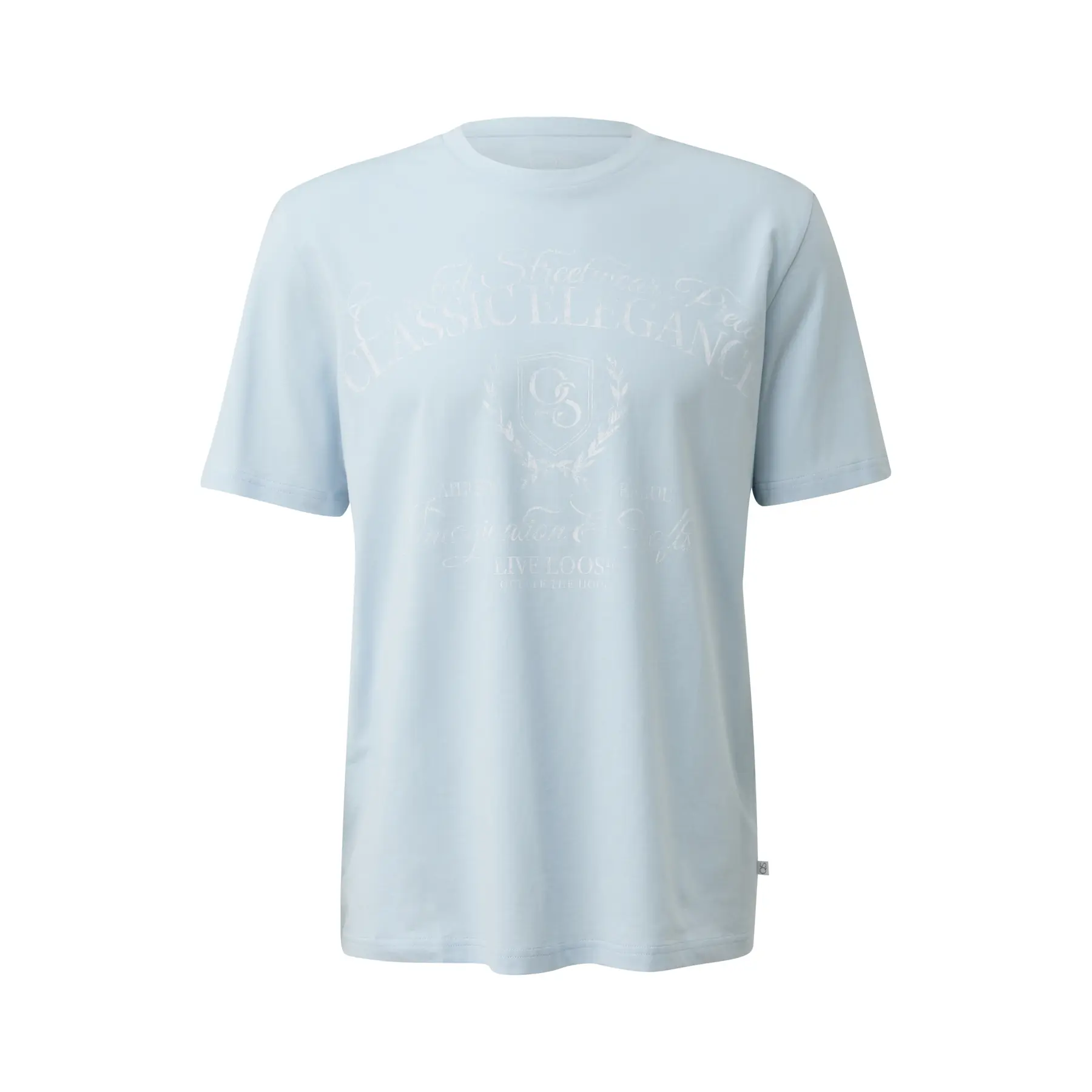 Basic T-Shirt mit Rundhalsausschnitt und Druck vorne, Reguläre Passform QS