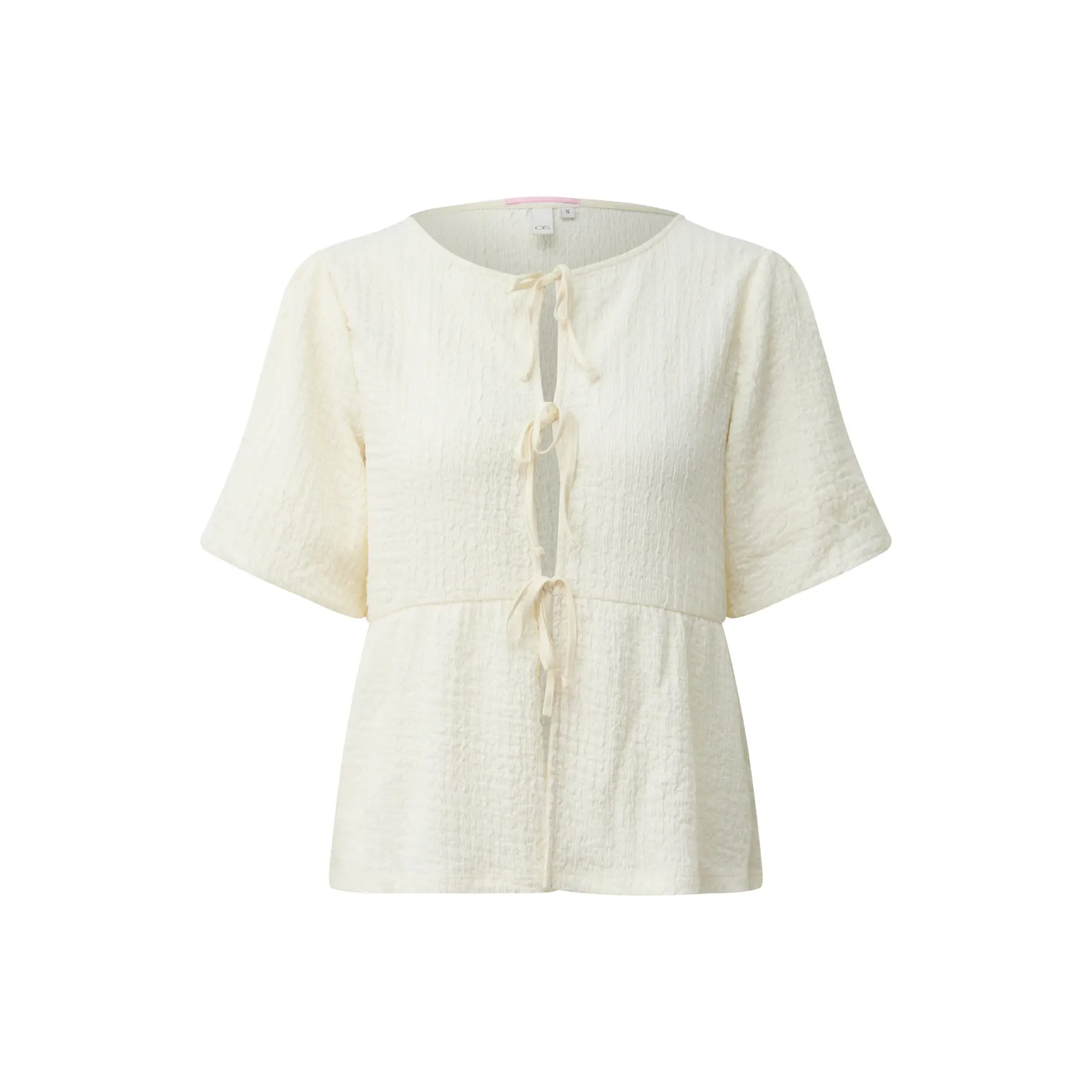 Blusa strutturata con dettaglio da annodare e maniche a sbuffo donna