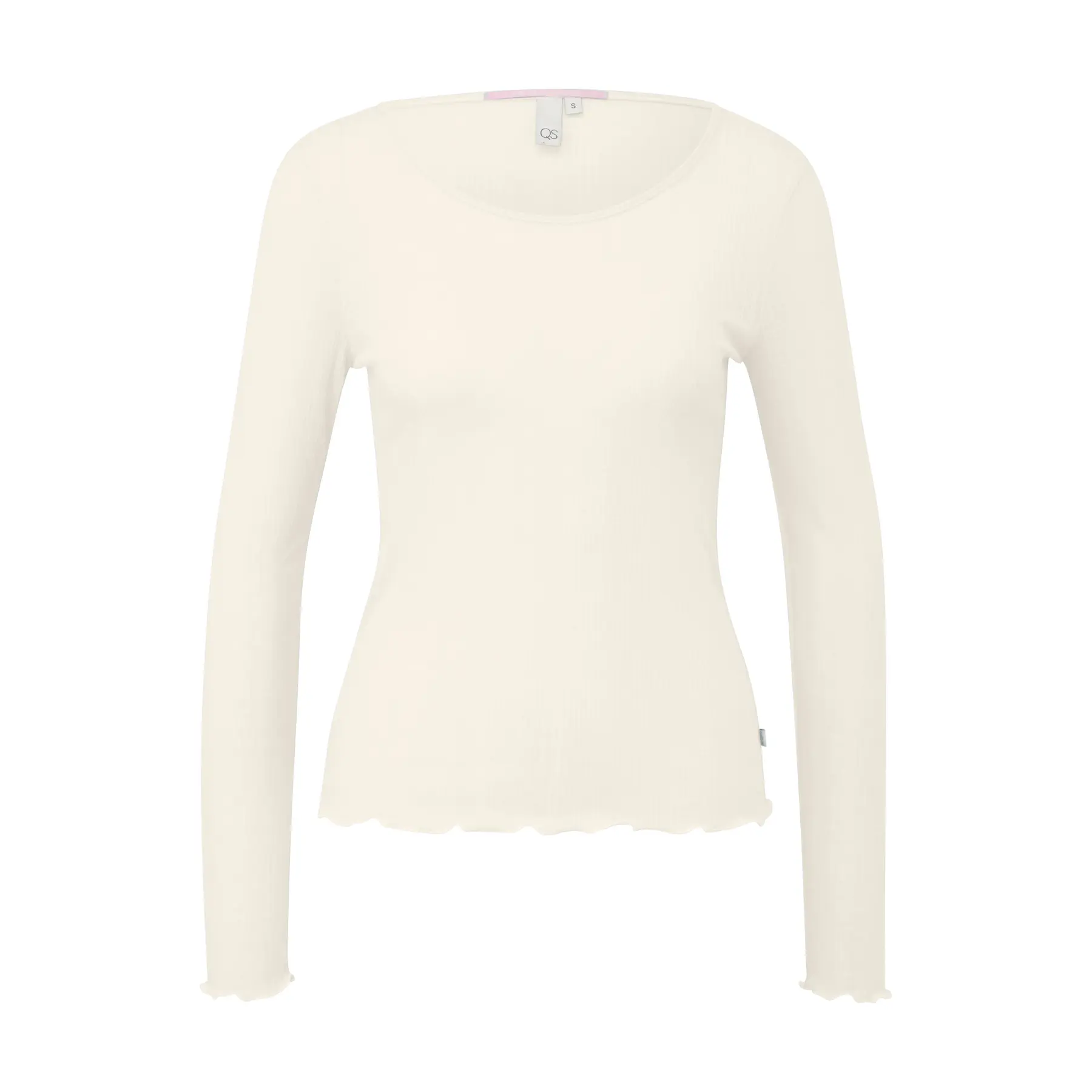 T-shirt a coste leggermente trasparente donna