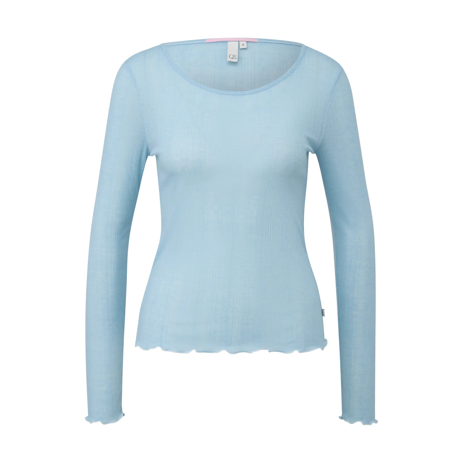 Leicht transparente gerippte T-Shirt Damen QS
