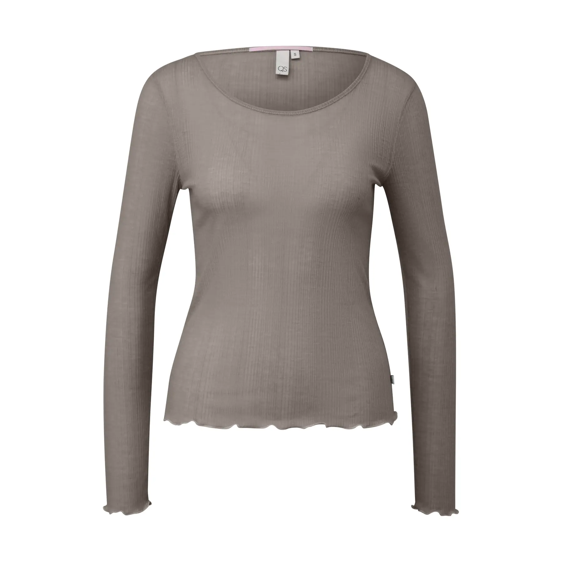 Leicht transparente gerippte T-Shirt Damen QS