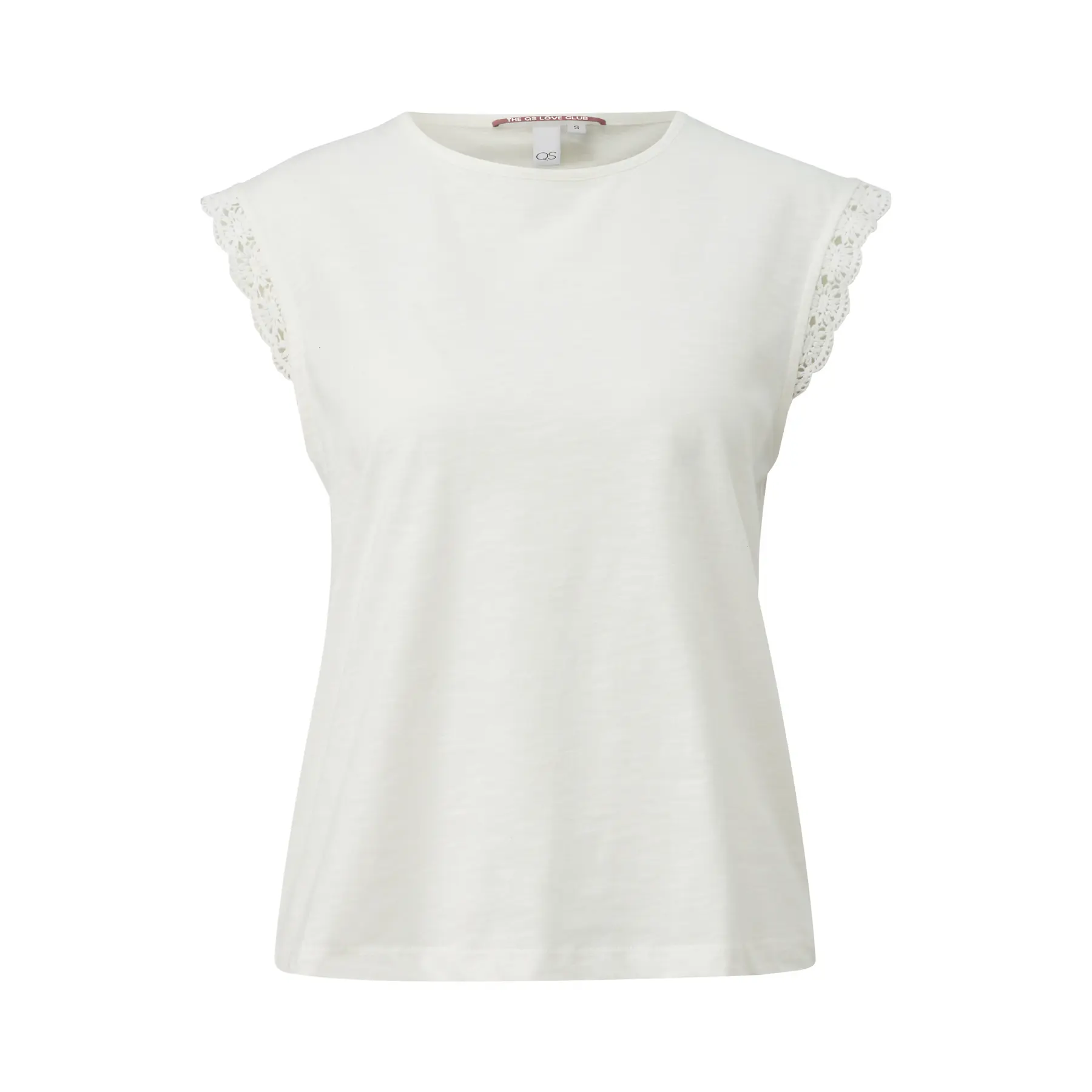 T-shirt Casual in Fil Flammato con Pizzo Donna