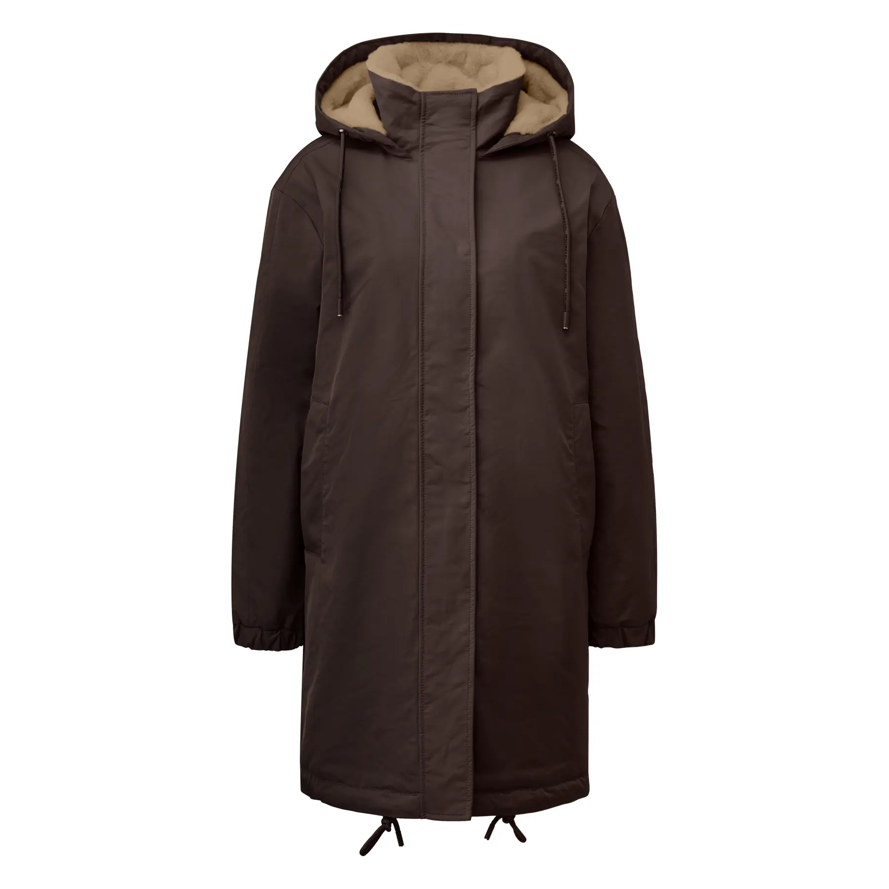 Parka lunghezza ginocchio con fodera in pelliccia sintetica donna