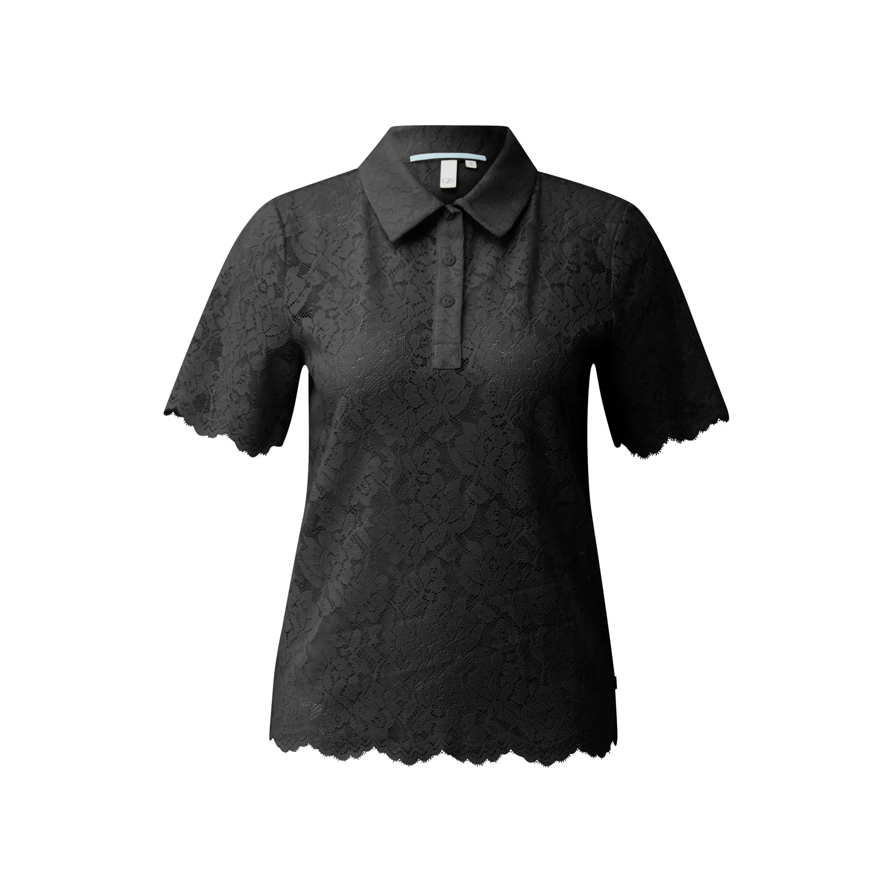 Damen Poloshirt aus transparenter Spitze QS