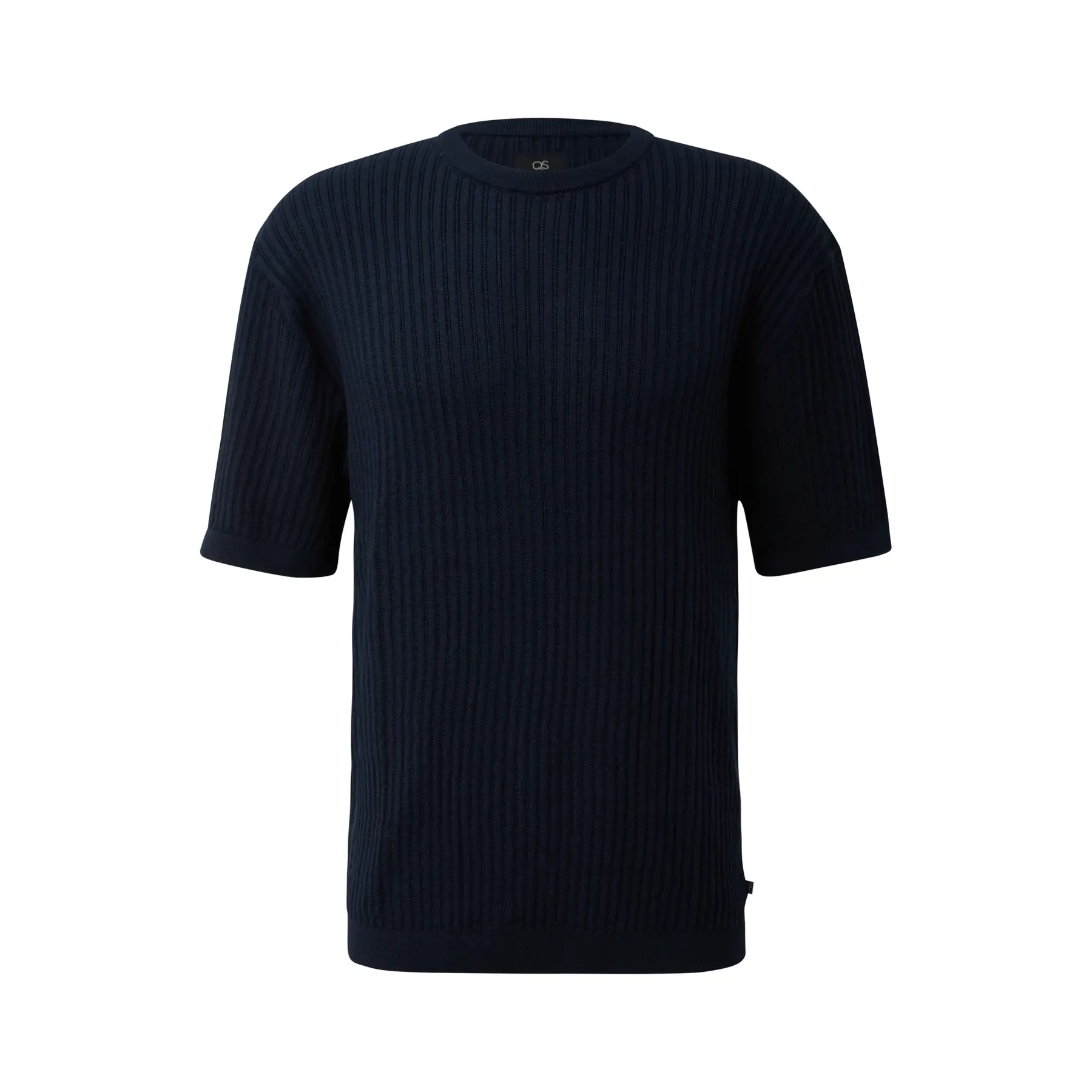 T-shirt in misto di maglia e lino QS