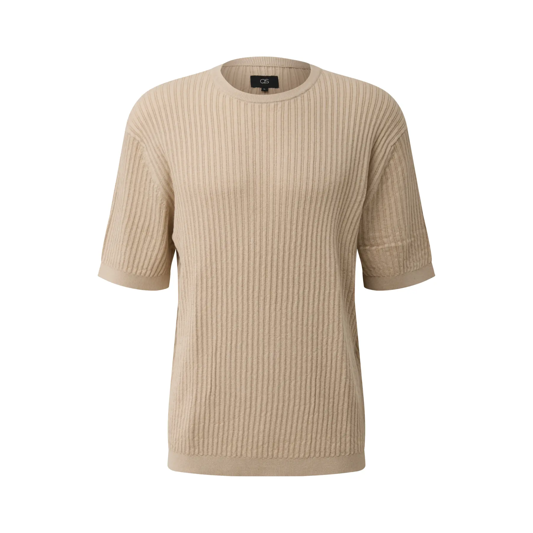 T-shirt in misto di maglia e lino QS
