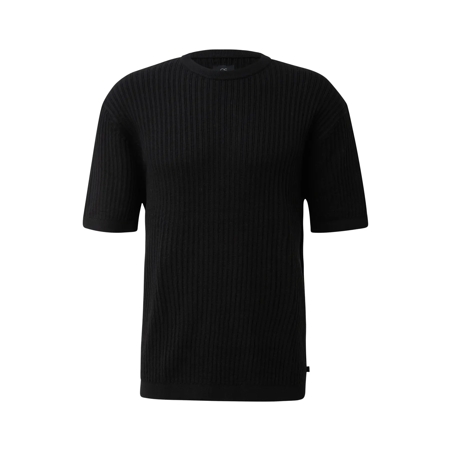 T-shirt in misto di maglia e lino QS