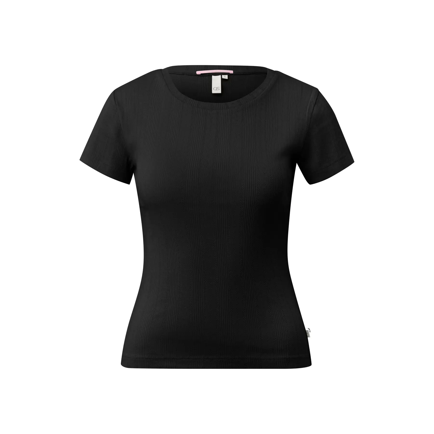 T-shirt in cotone slim fit con motivo traforato donna QS