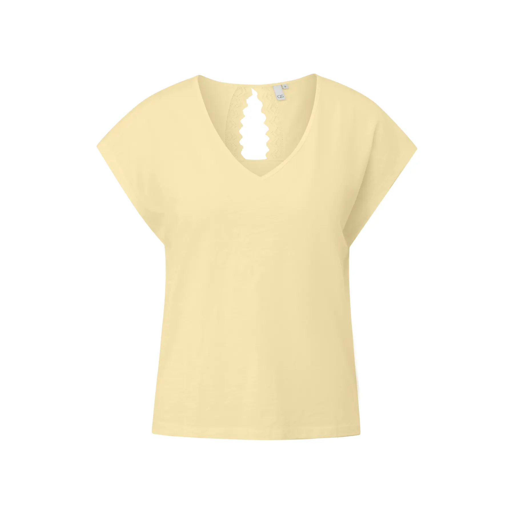 T-shirt Casual con Spalle Cadenti e Dettaglio in Pizzo Donna