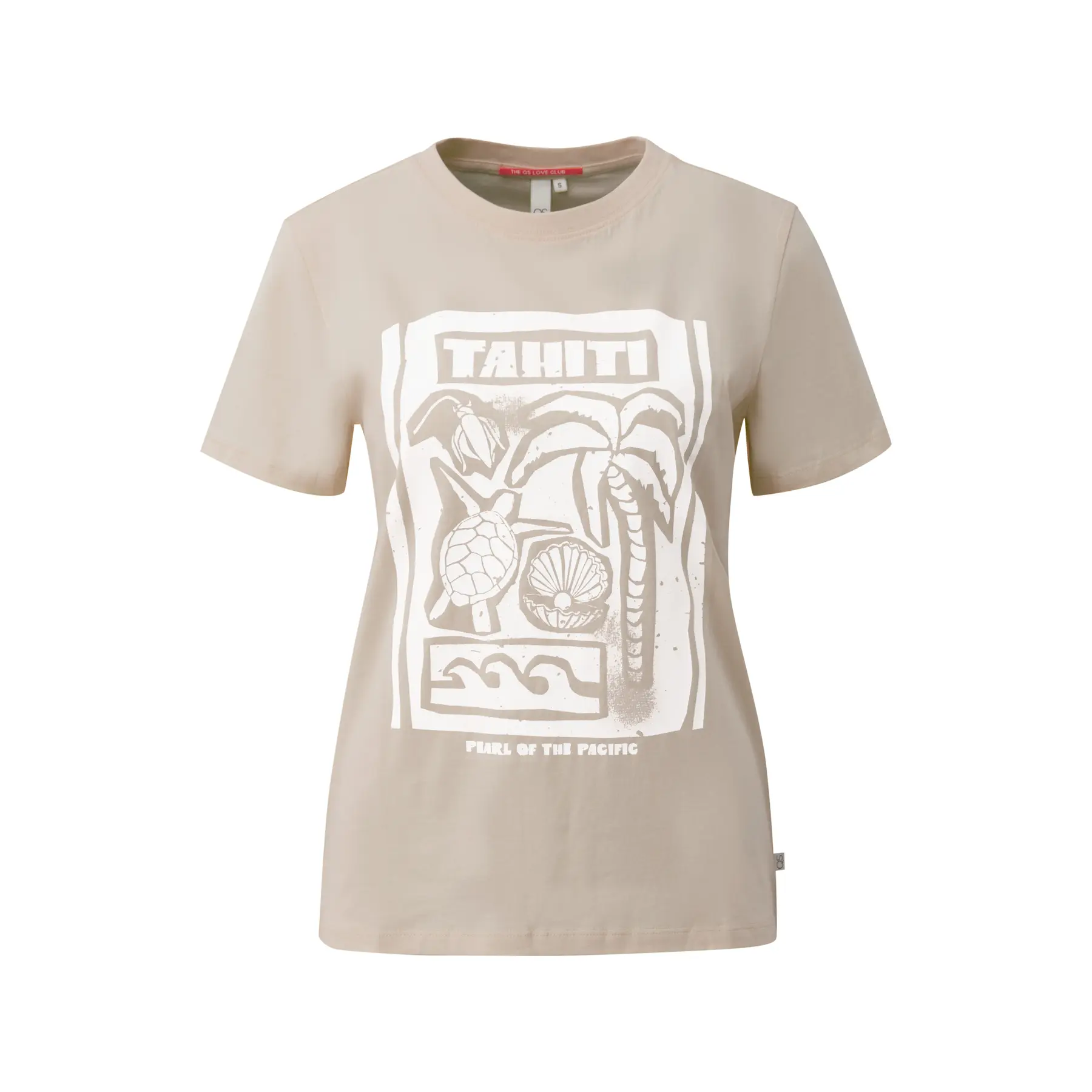 T-shirt in cotone con stampa davanti donna QS