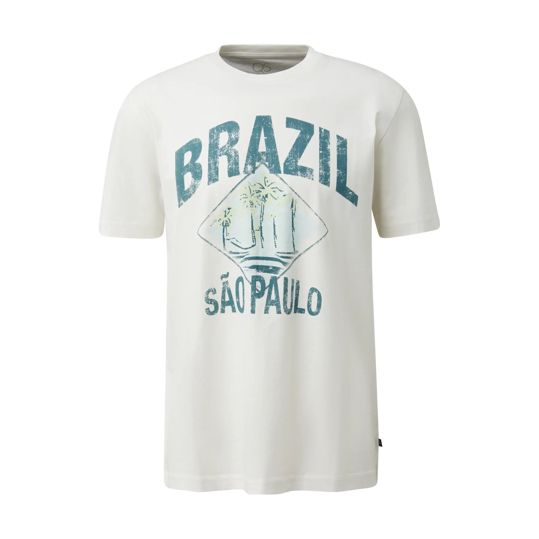 T-shirt con stampa davanti maniche corte QS