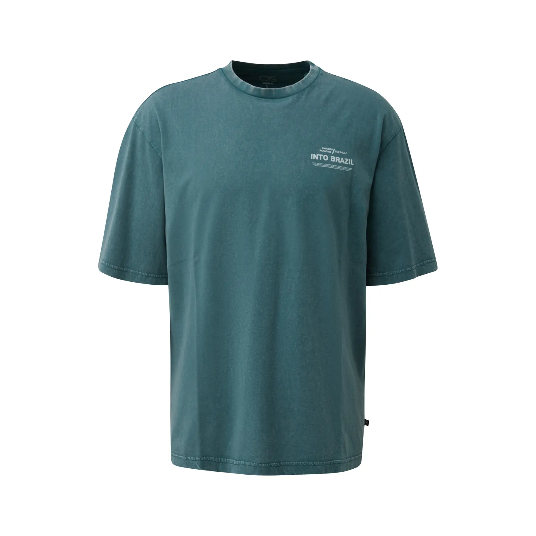 T-shirt Relaxed Fit lavato con stampa davanti e dietro QS