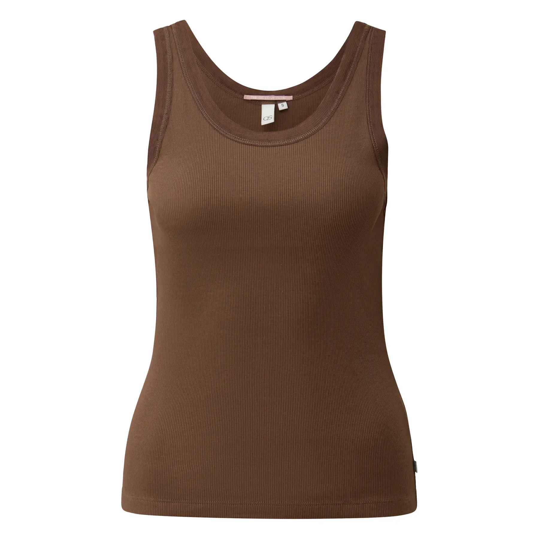 Top aderente con bordino in mesh donna QS
