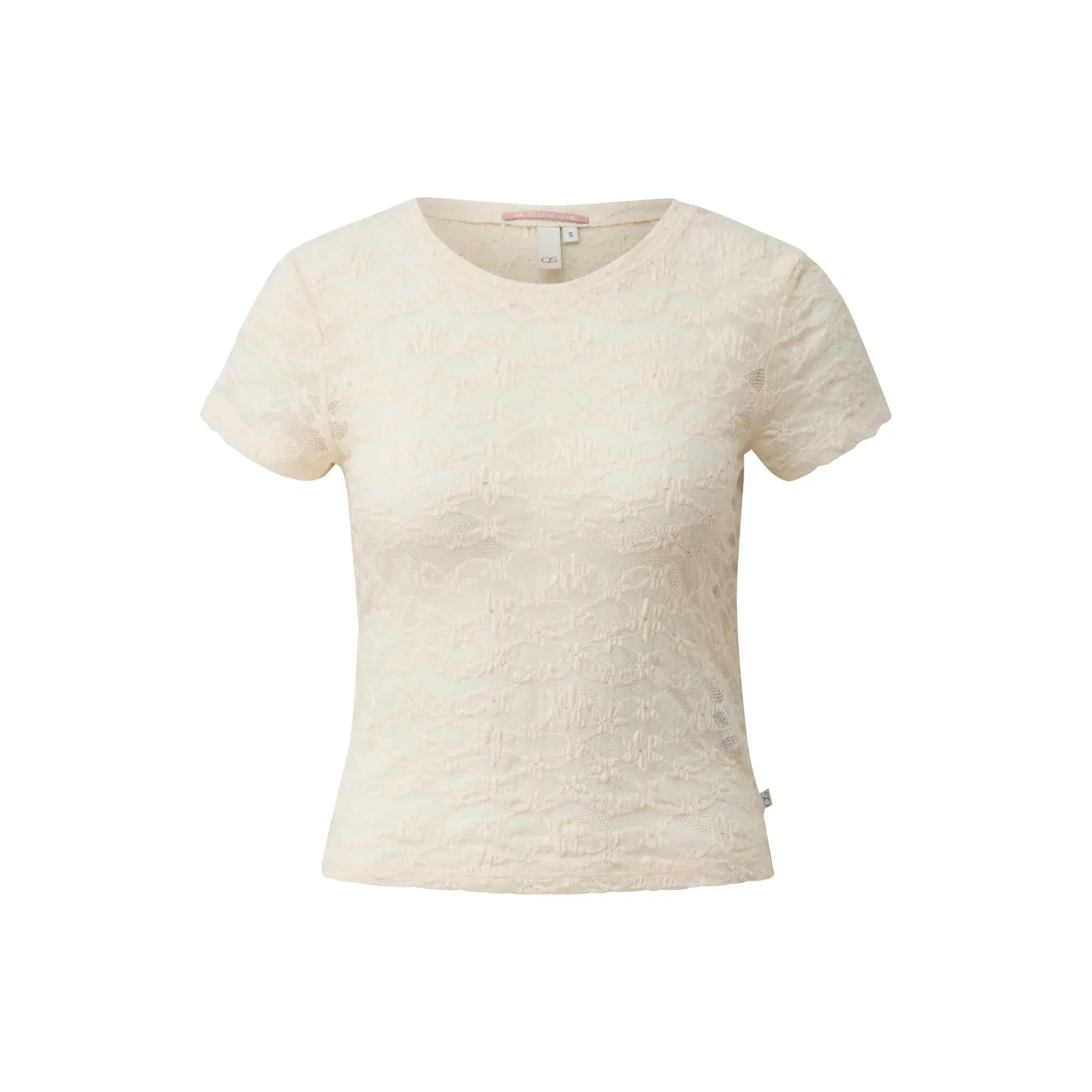 T-shirt aderente in pizzo donna