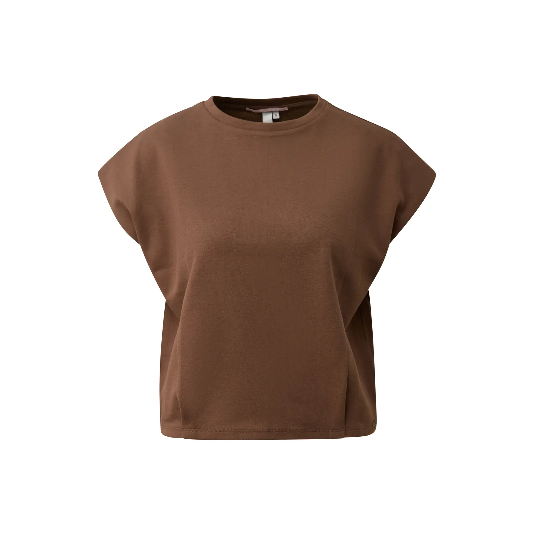 T-shirt in interlock con pince all'orlo e spalle scese donna QS