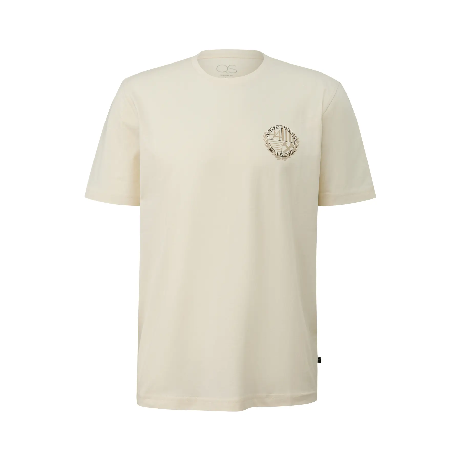 T-shirt con piccolo stampato davanti base dritta QS