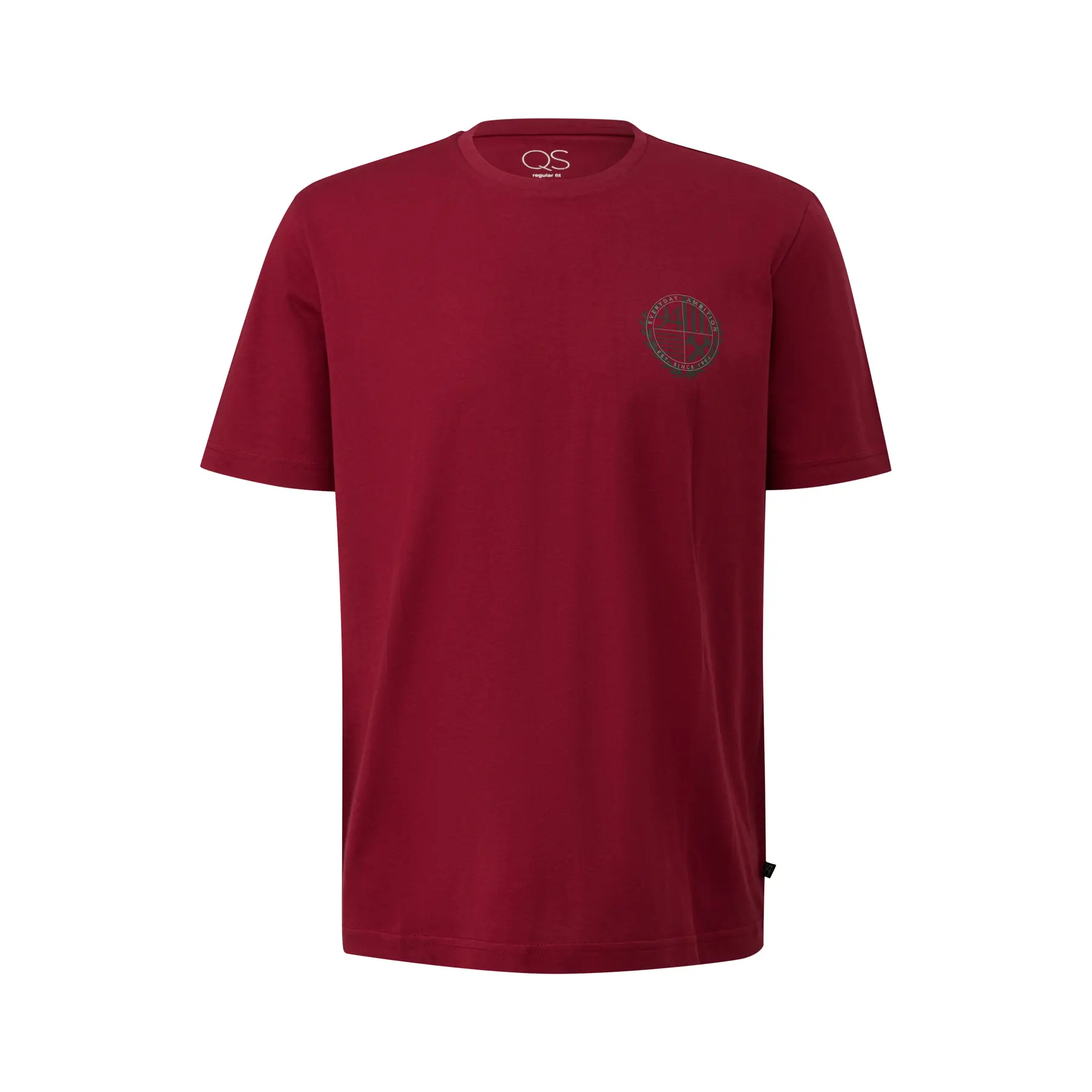 T-shirt con piccolo stampato davanti base dritta QS