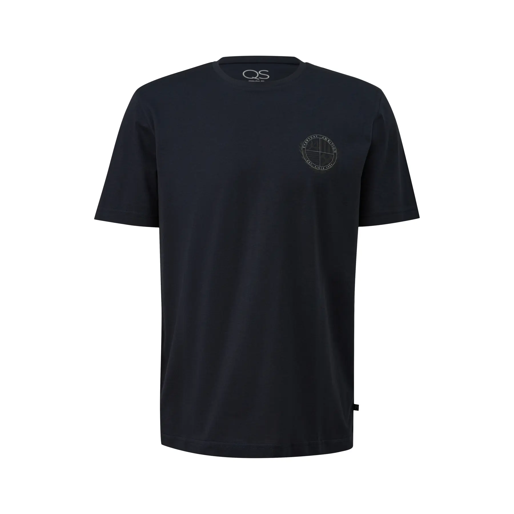T-shirt con piccolo stampato davanti base dritta QS