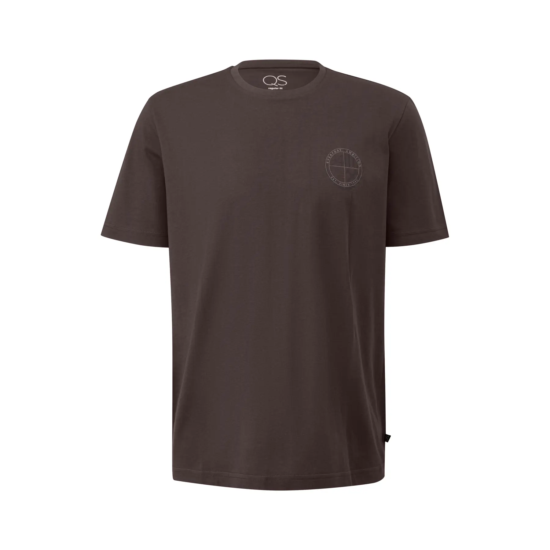 T-shirt con piccolo stampato davanti base dritta QS