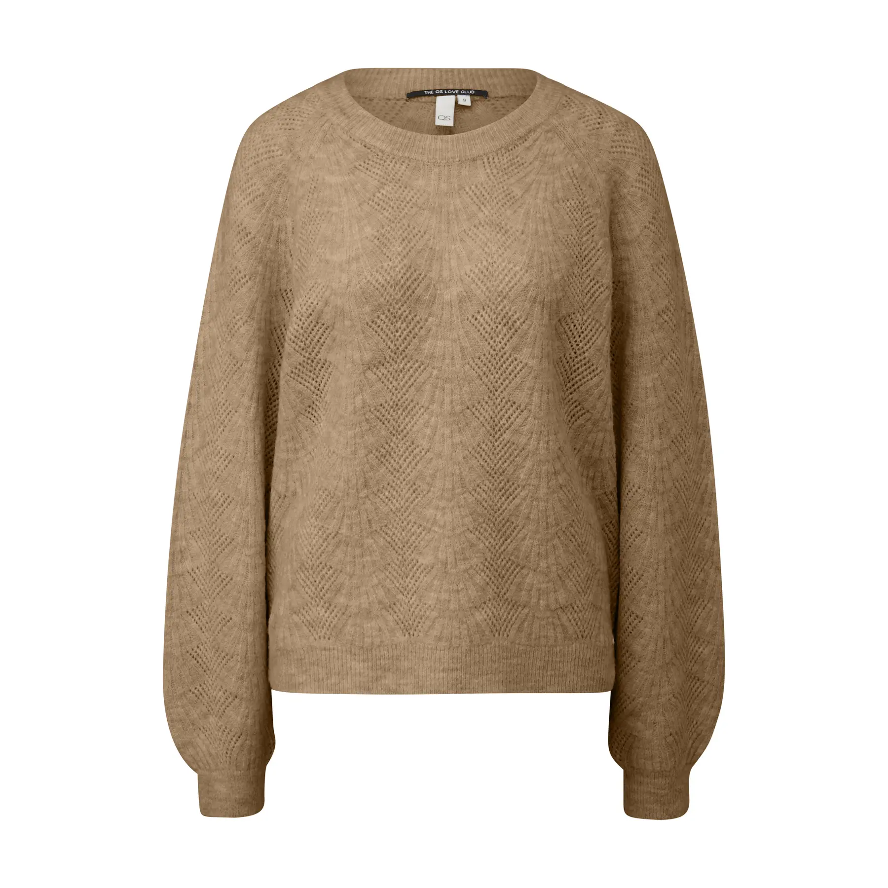 Pull moelleux mit meliertem, durchbrochenem Muster für Damen QS