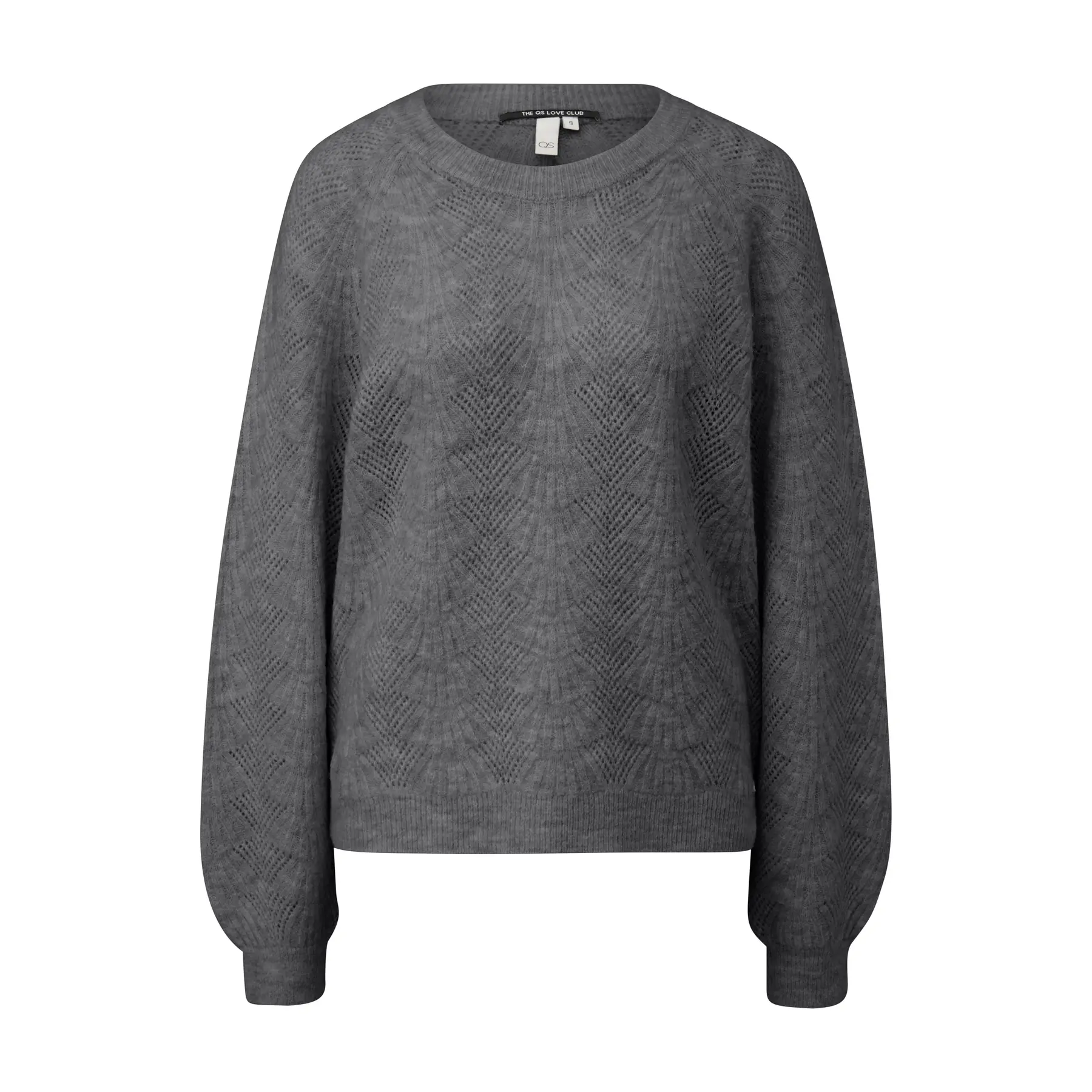 Pull moelleux mit meliertem, durchbrochenem Muster für Damen QS