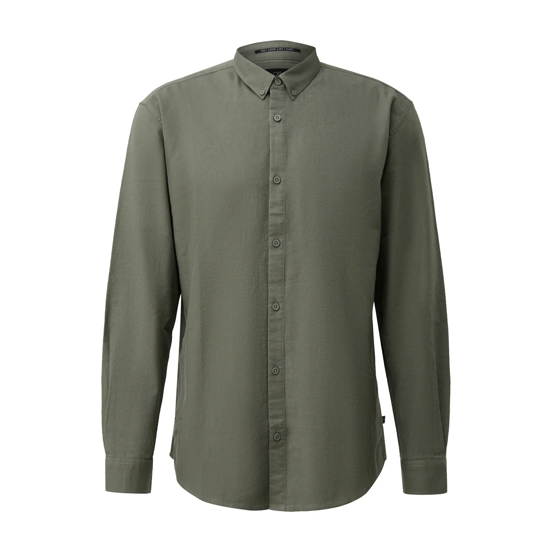 Camicia in flanella con colletto abbottonato QS