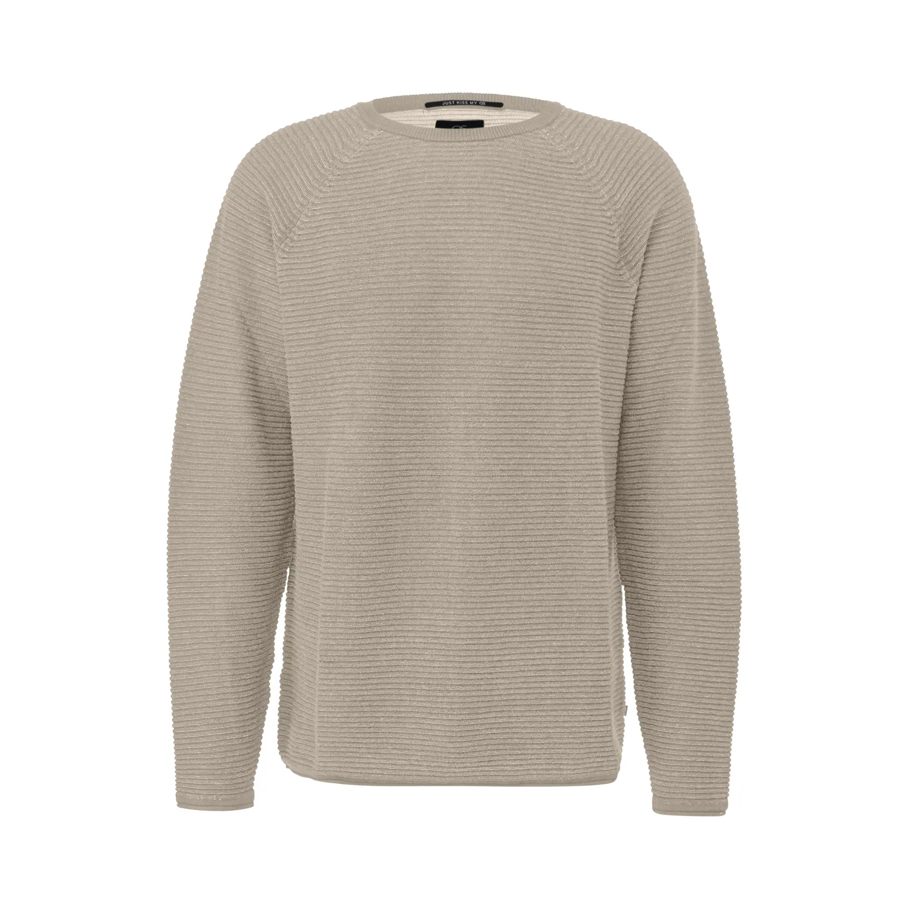 Pull col rond in denim strappato QS