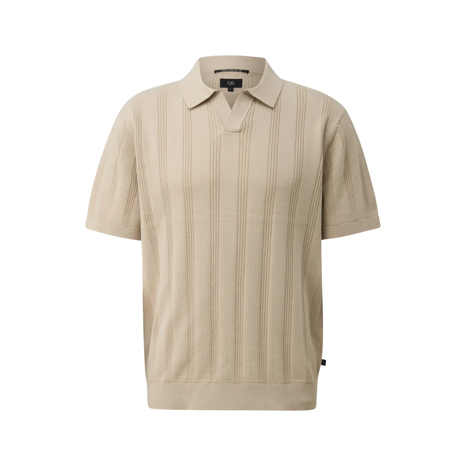 Polo in maglia collo a fessura QS