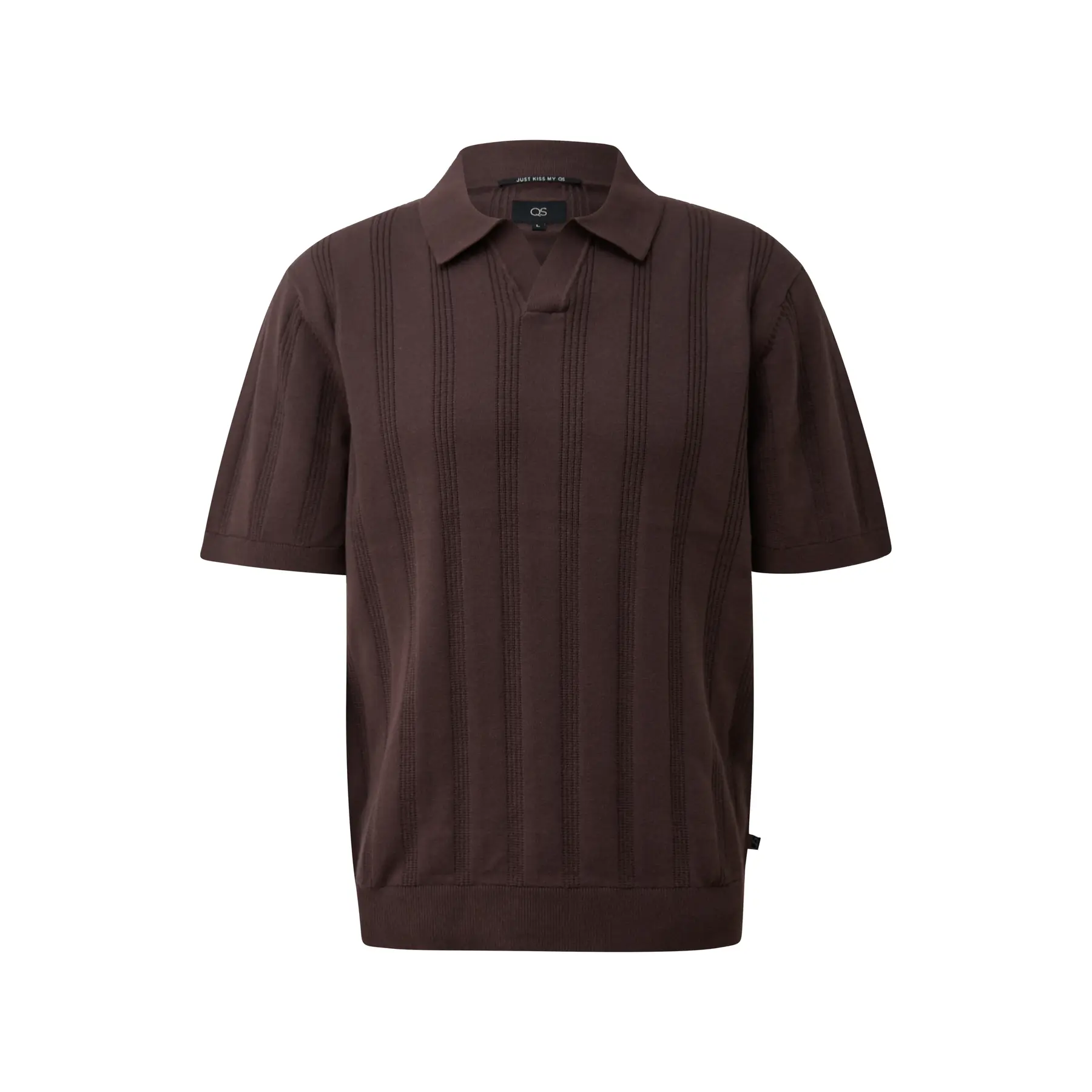 Polo in maglia collo a fessura QS