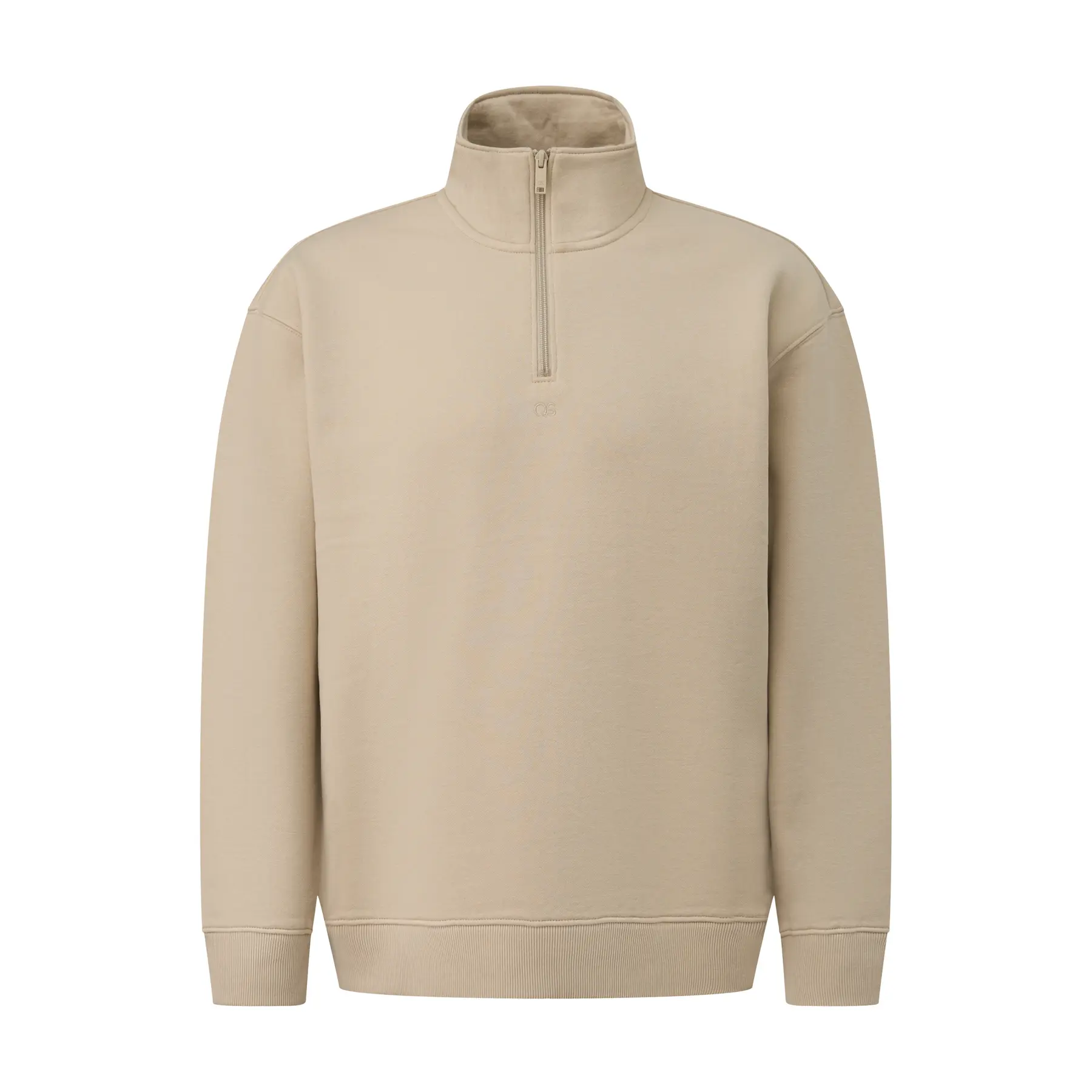 Felpa con collo alto e logo ricamato QS