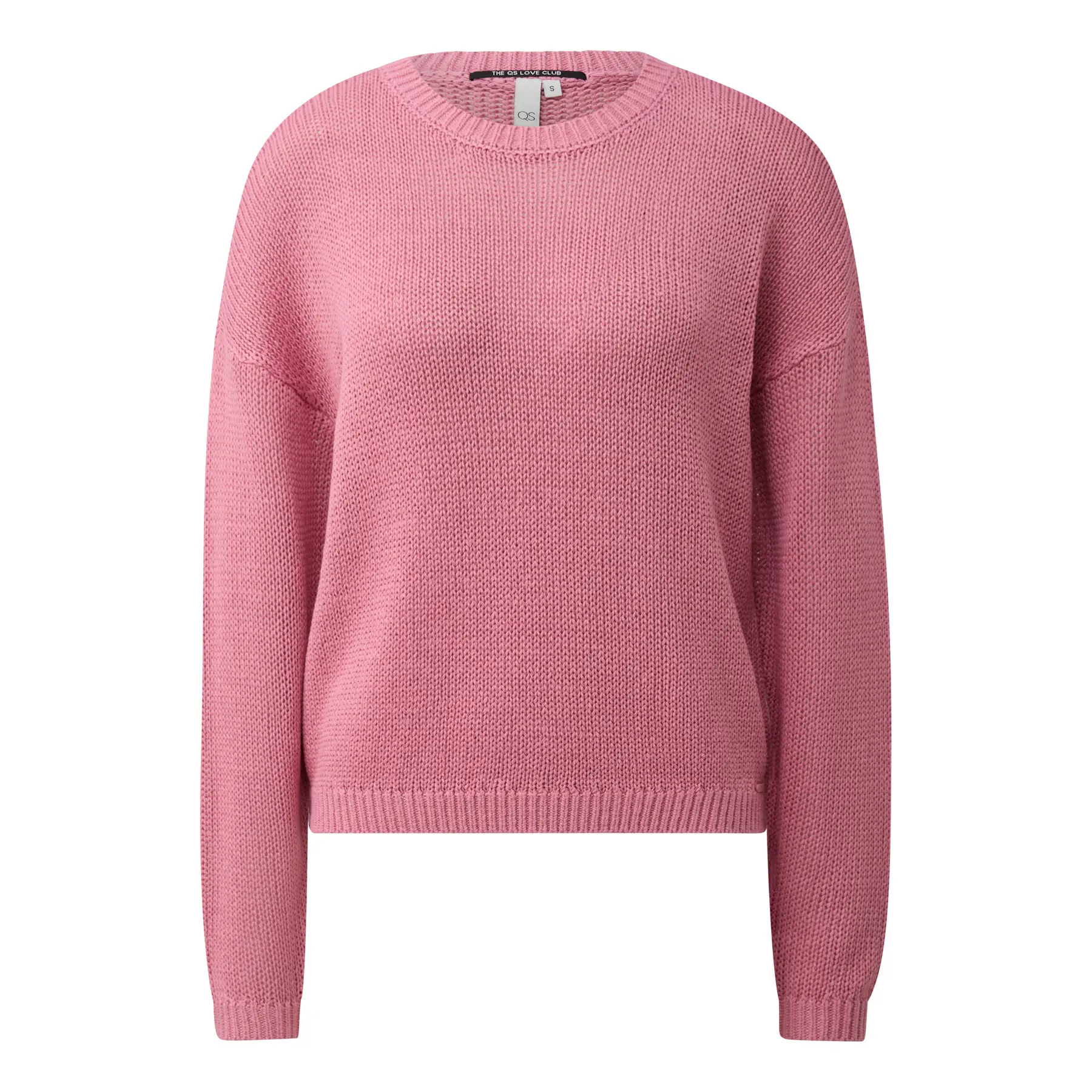Pullover casual in filo nastro con spalle cadenti donna QS