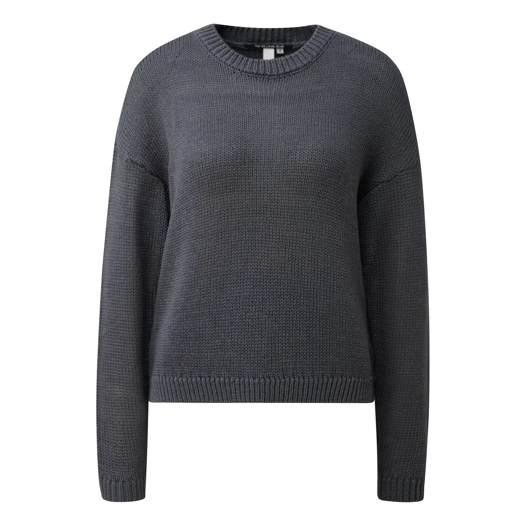 Pullover casual in filo nastro con spalle cadenti donna QS