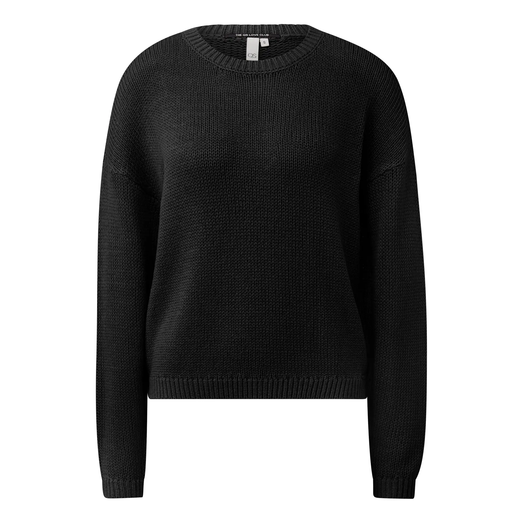 Pullover casual in filo nastro con spalle cadenti donna QS