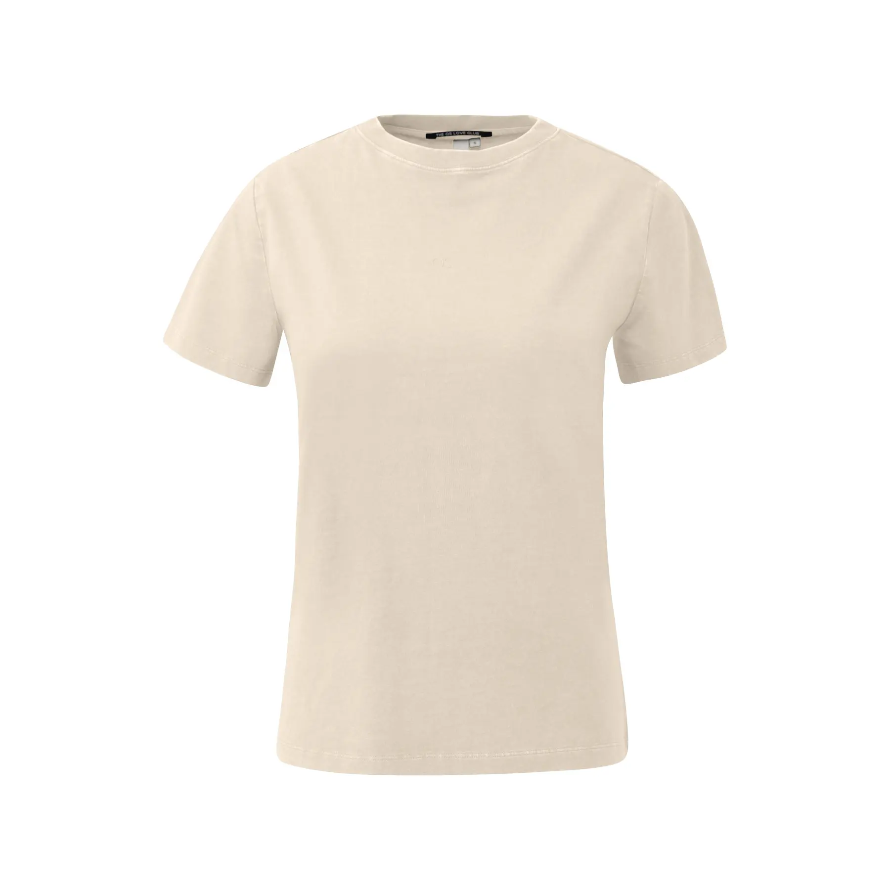 T-shirt in cotone lavato con logo stampato donna QS
