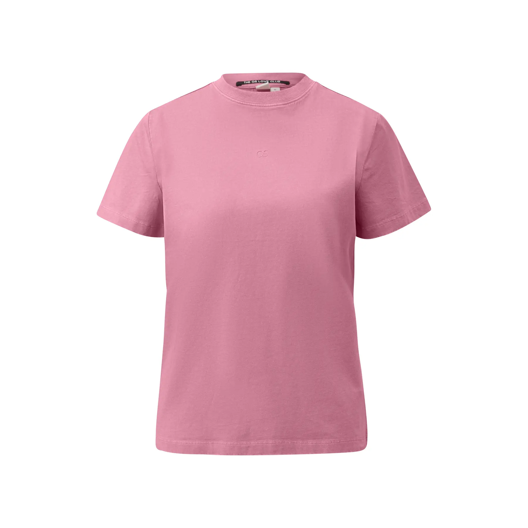 T-shirt in cotone lavato con logo stampato donna QS