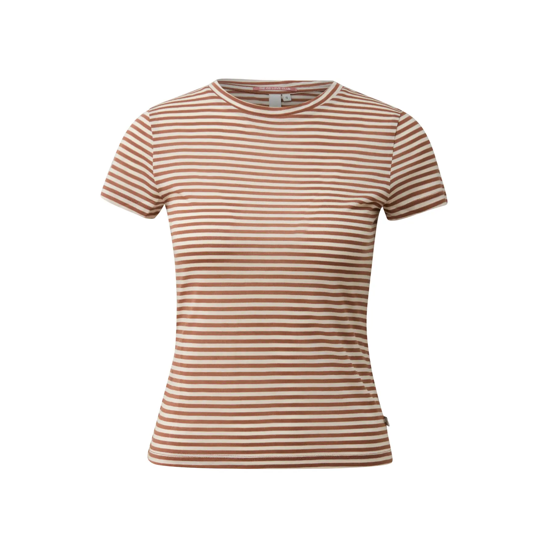 T-shirt a righe leggermente trasparente slim fit donna QS