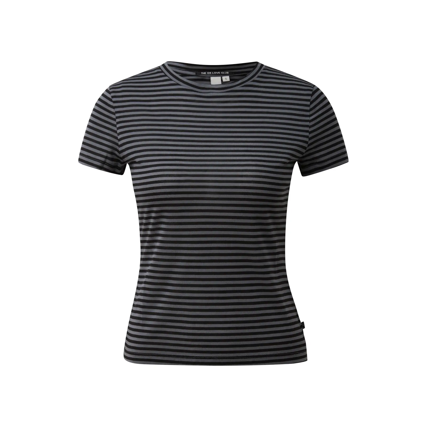 T-shirt a righe leggermente trasparente slim fit donna QS