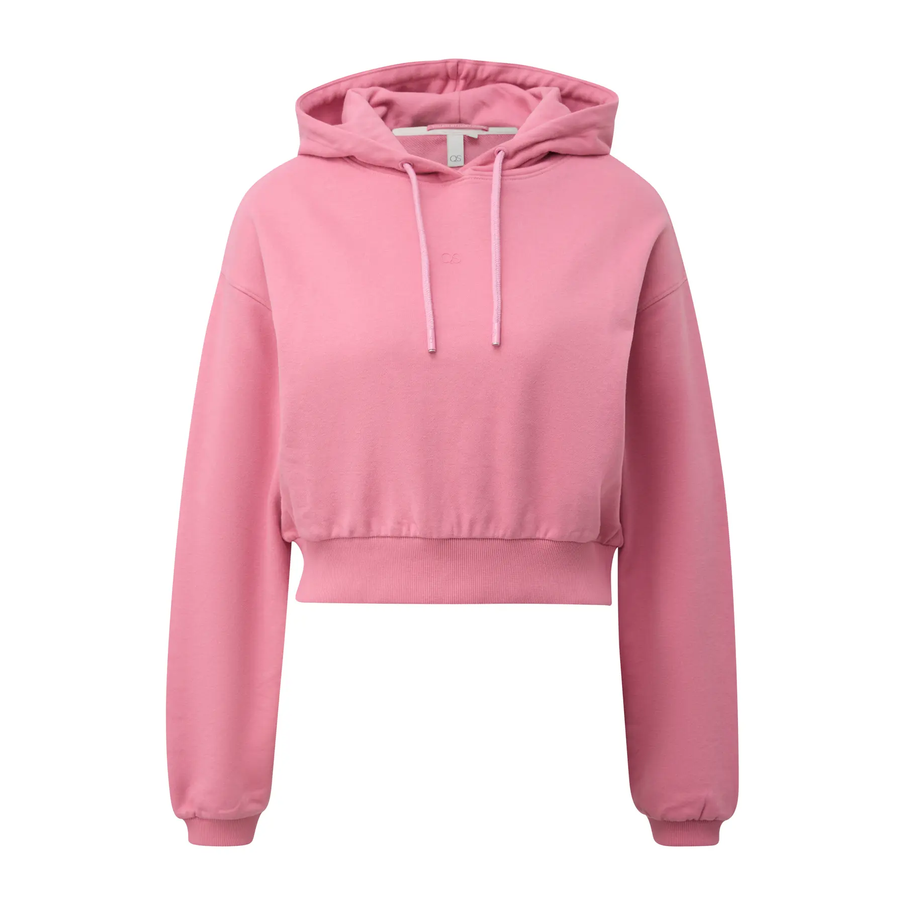 Felpa corta con cappuccio e stampa logo donna