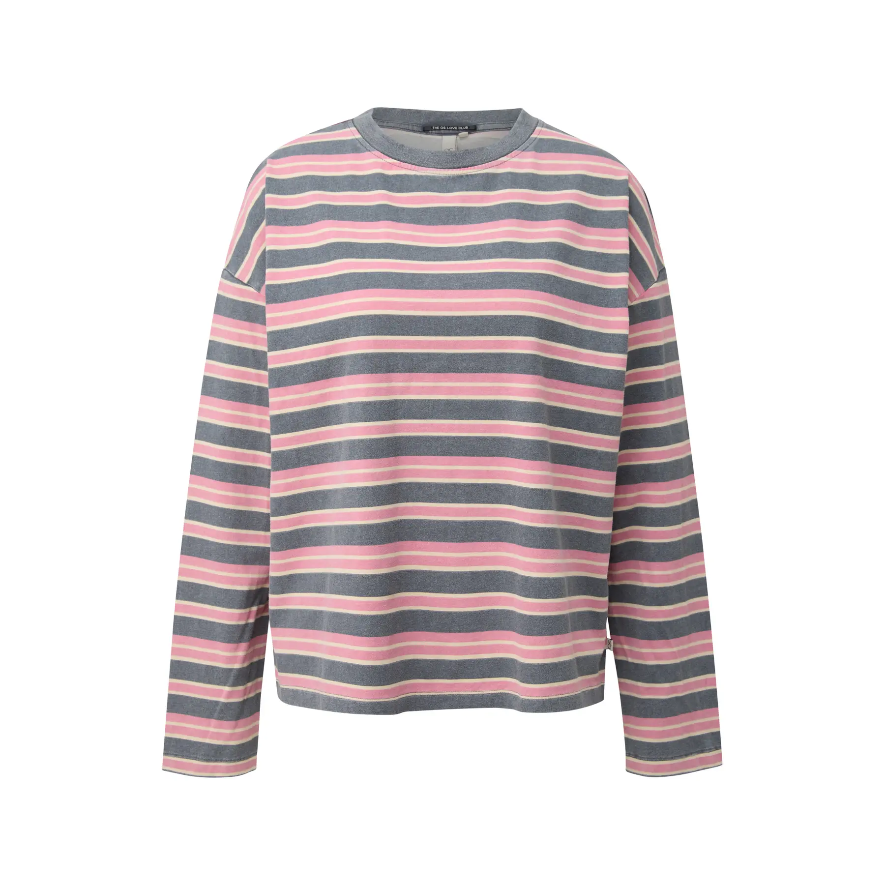 T-shirt a righe effetto sbiadito donna QS