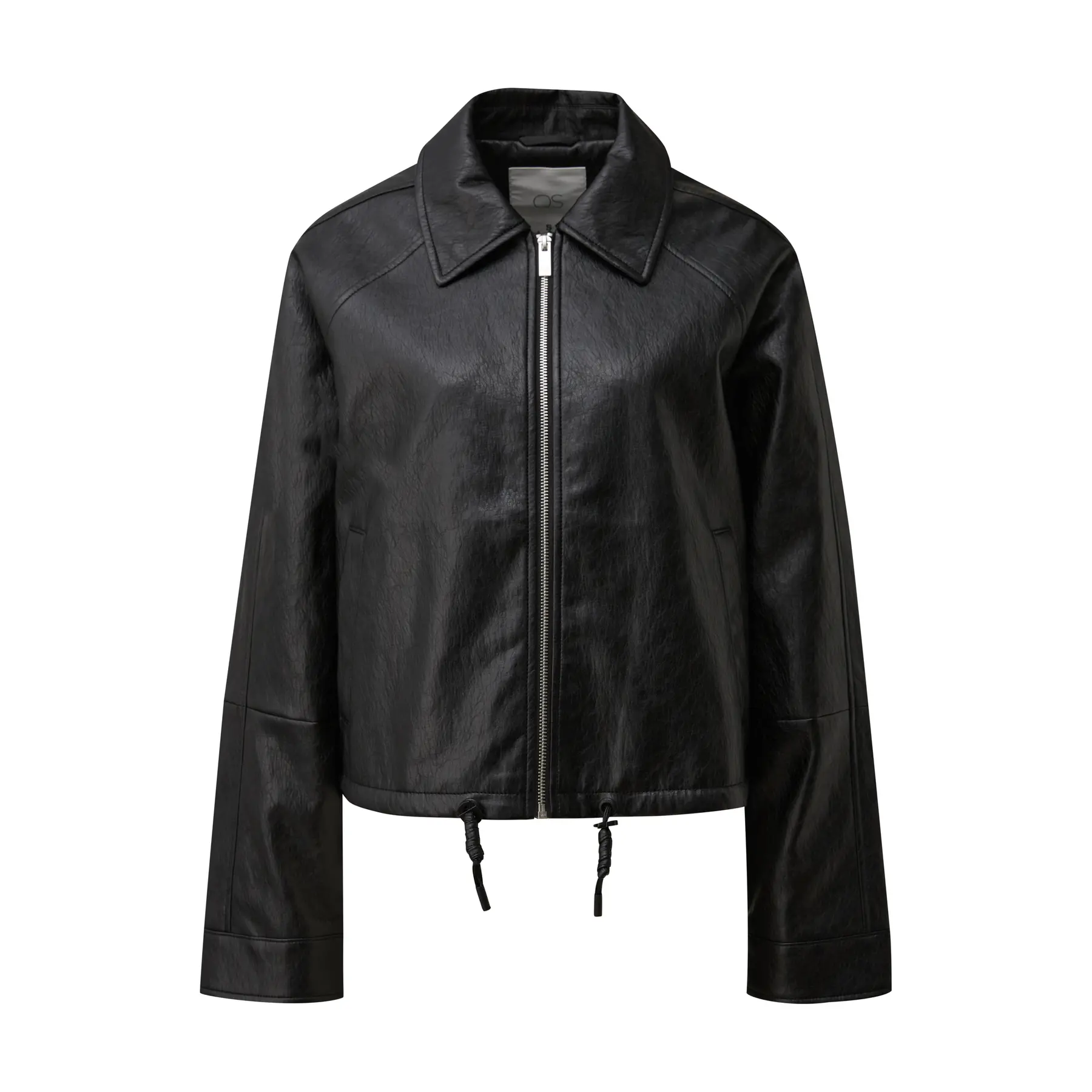 Giacca casual effetto pelle con orlo regolabile donna