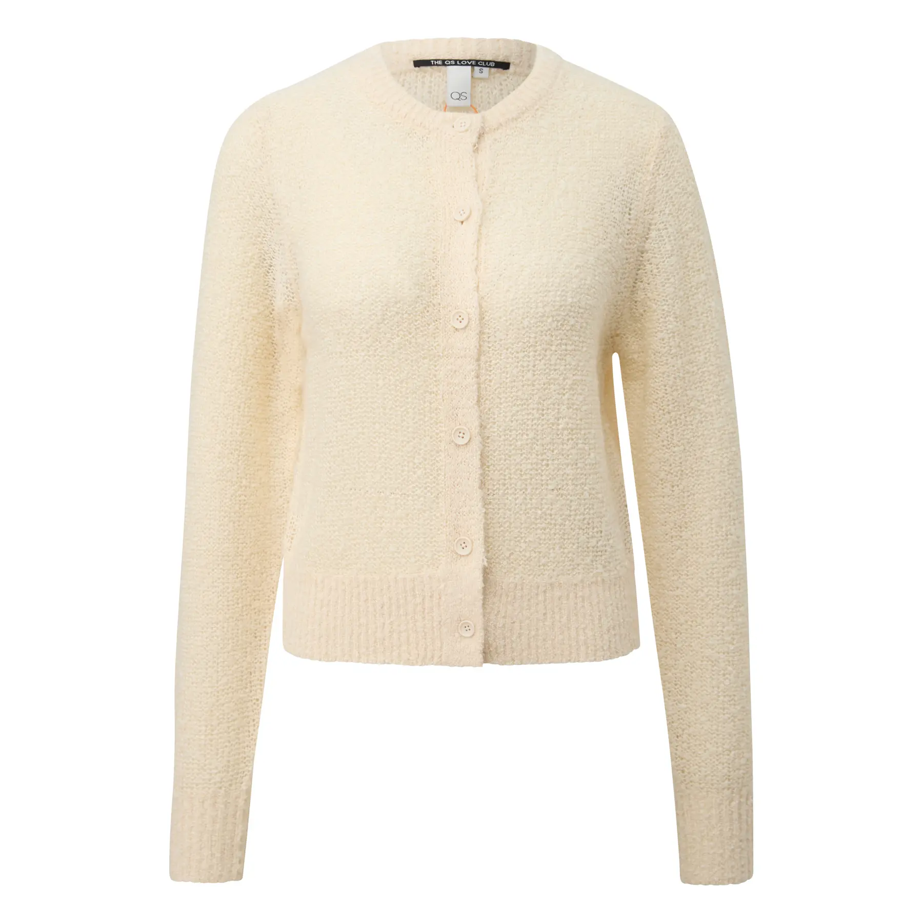 Cardigan leggermente trasparente in bouclette donna