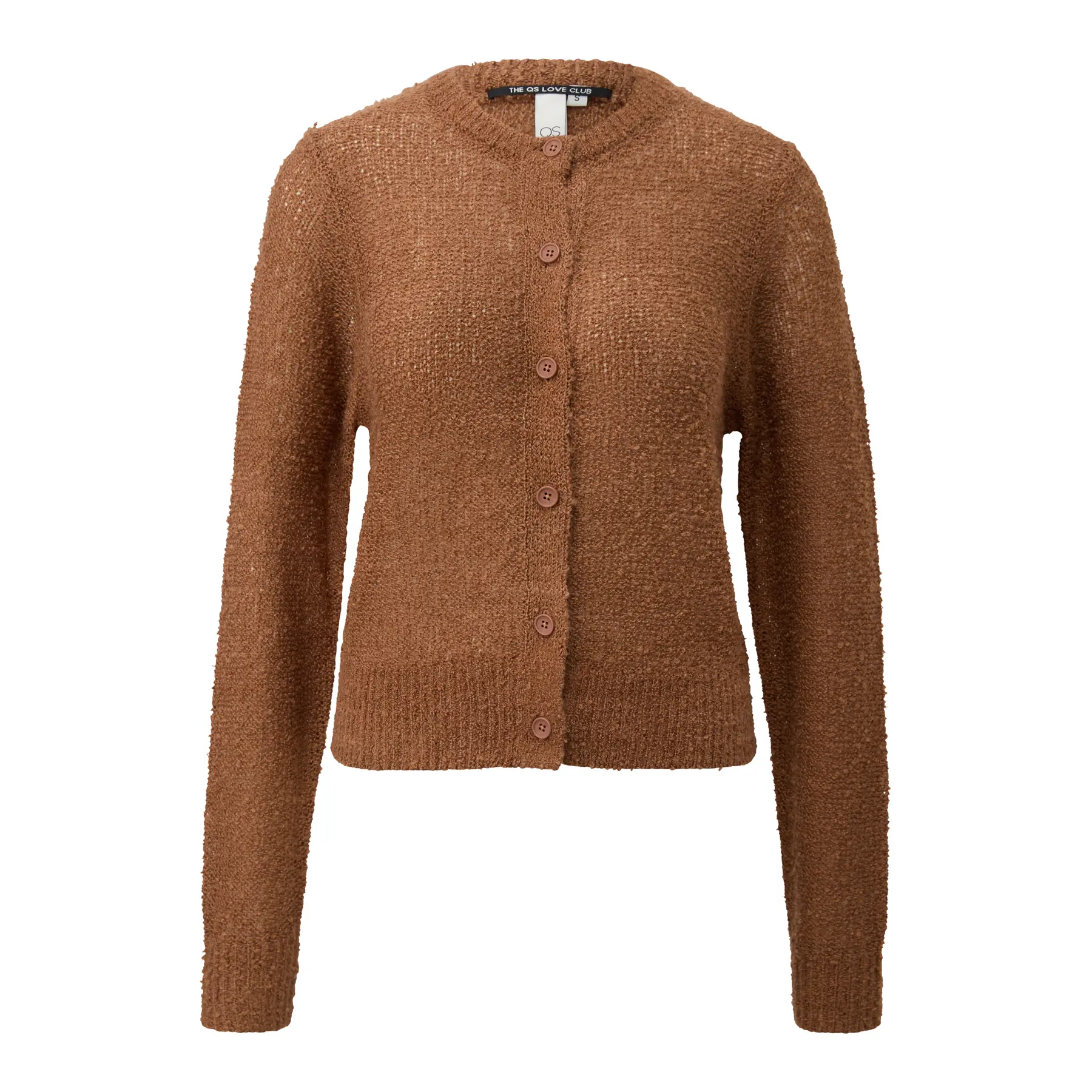 Cardigan leggermente trasparente in bouclette donna