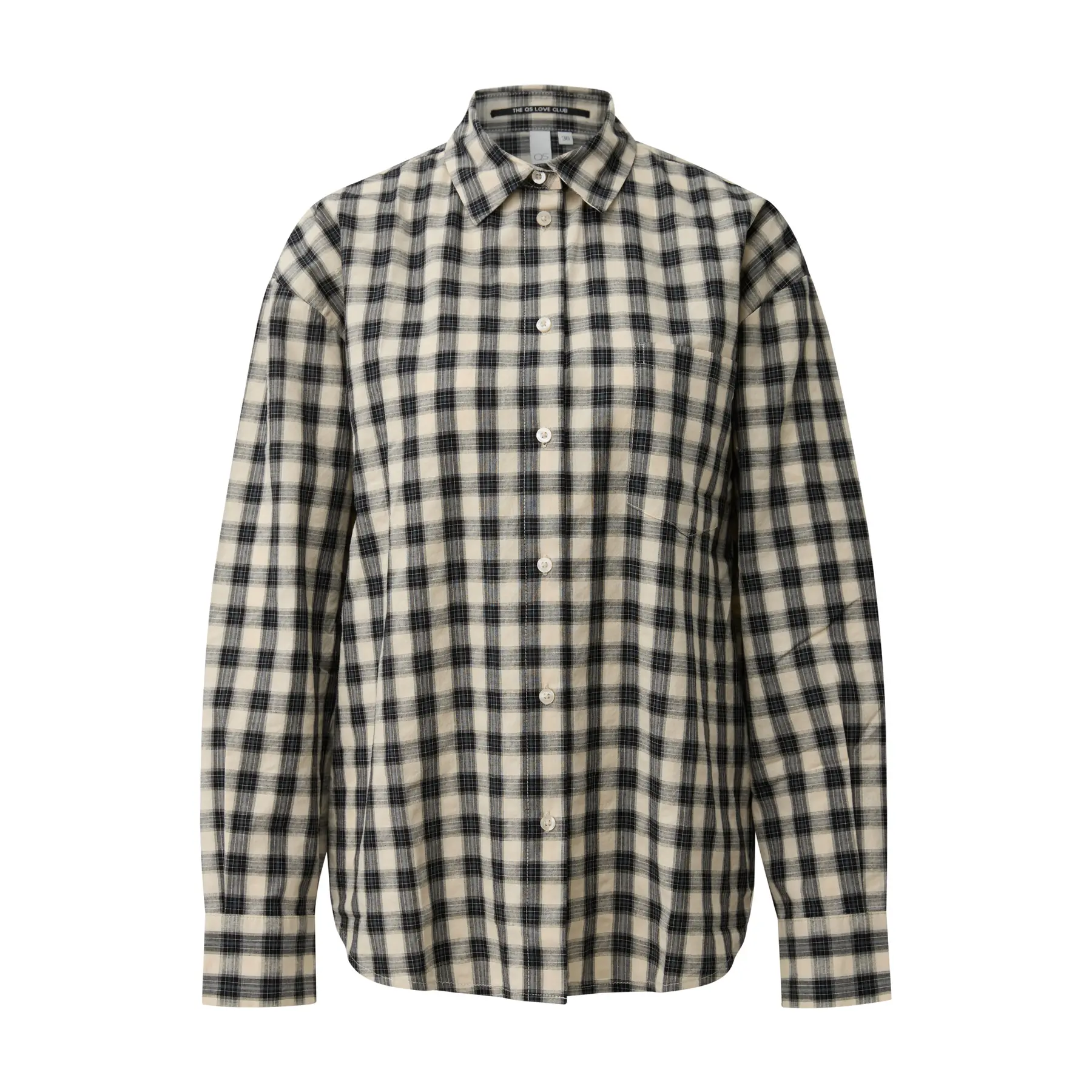 Camicia a scacchi casual con scrunchie coordinato donna