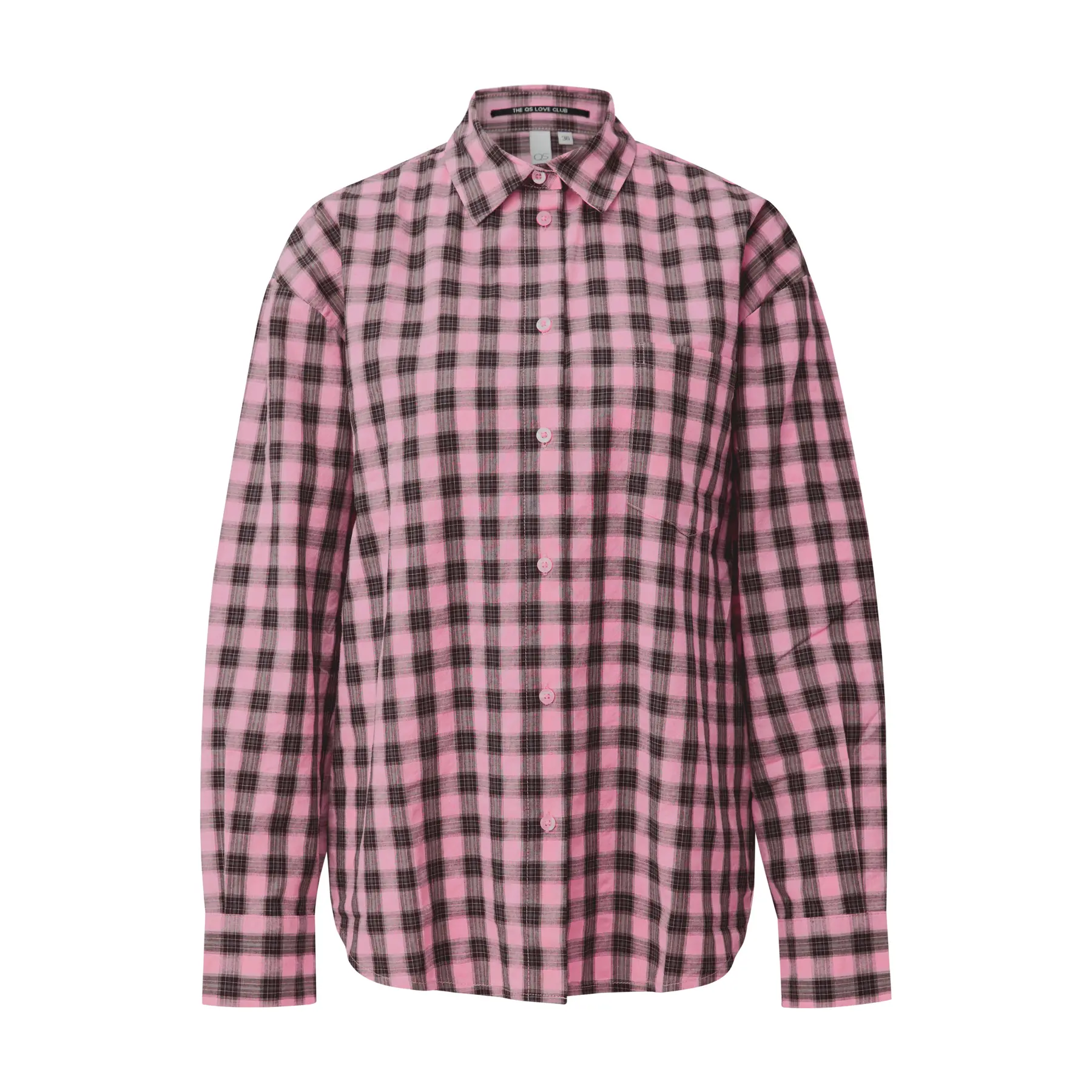Camicia a scacchi casual con scrunchie coordinato donna