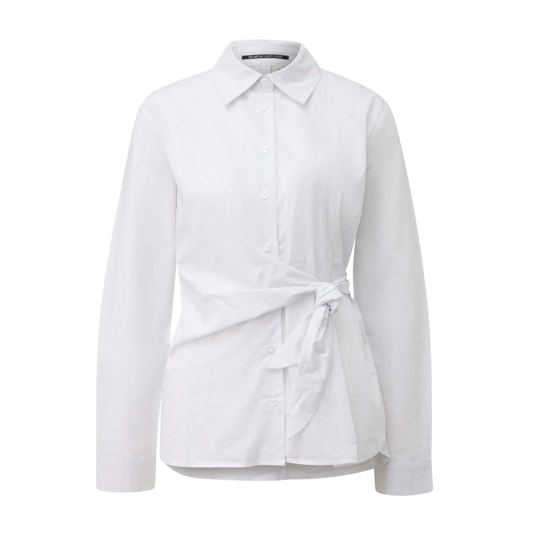 Blusa in cotone con dettaglio annodato donna