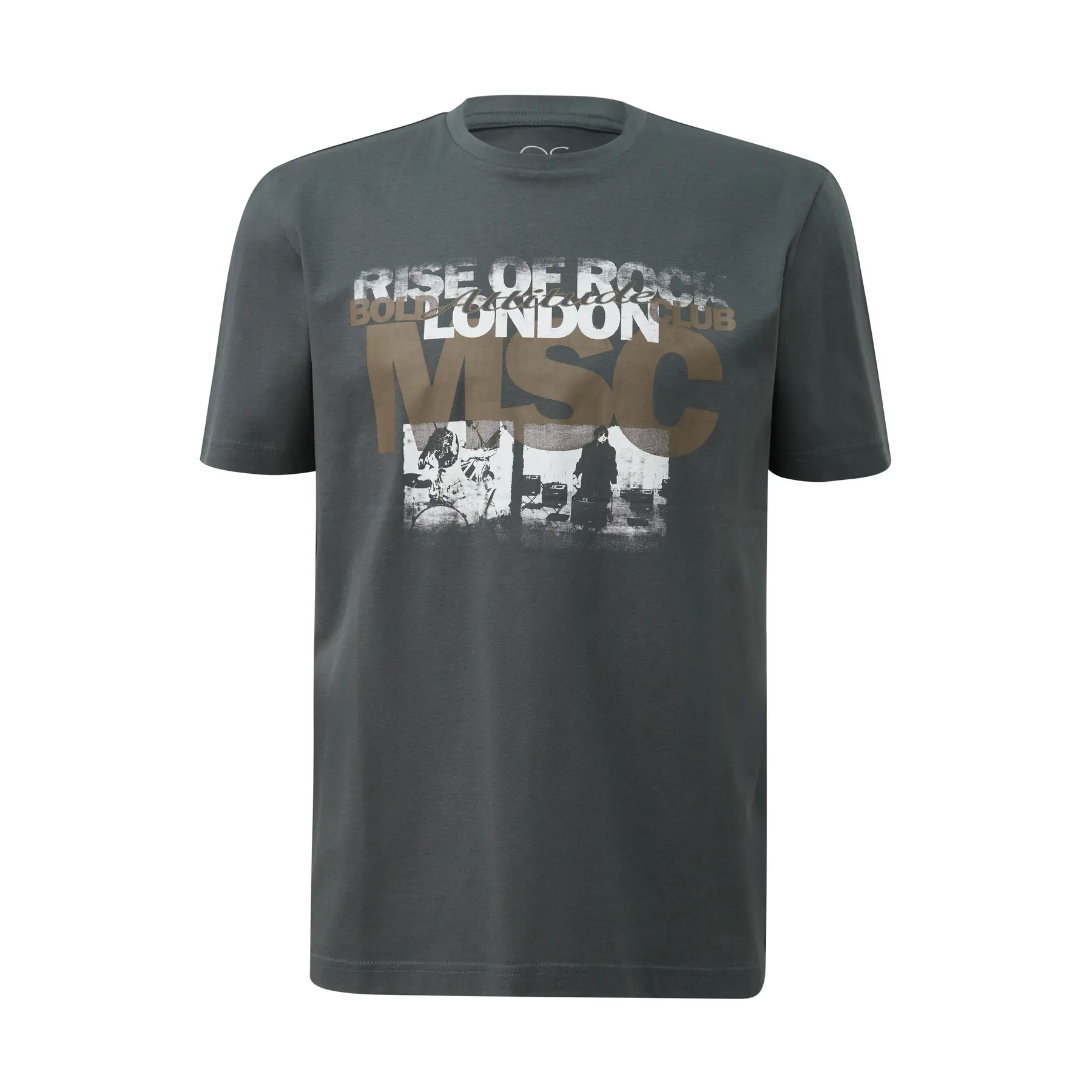 T-Shirt mit Druck vorne, gerade zugeschnitten QS