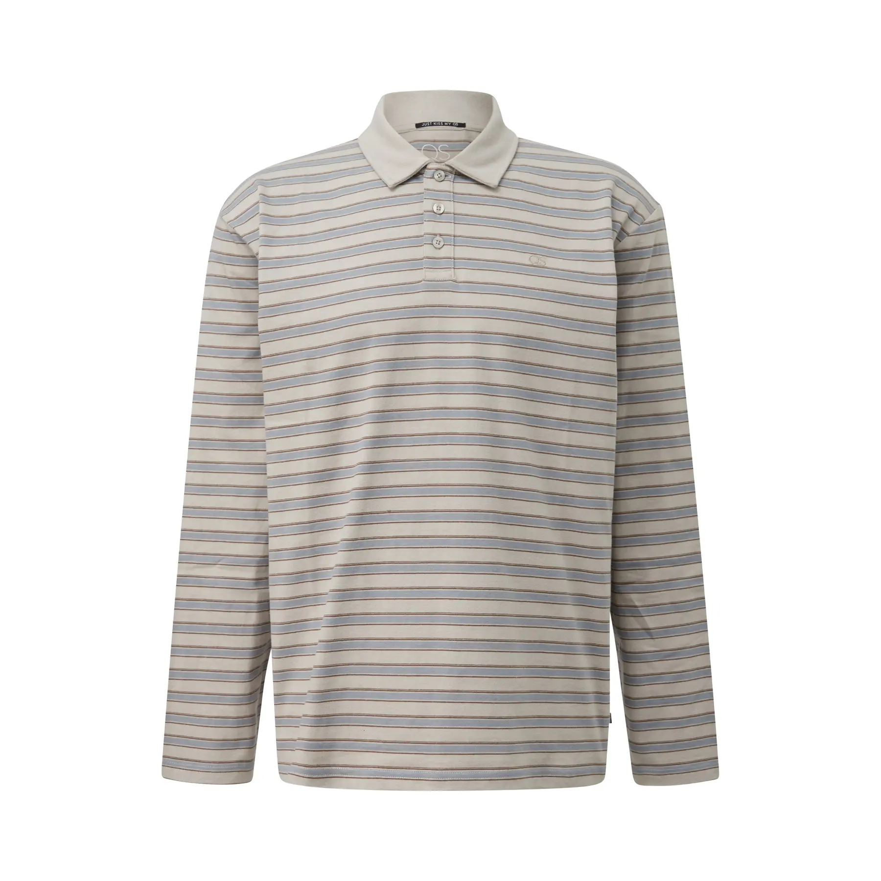 Gestreiftes Langarmpoloshirt QS